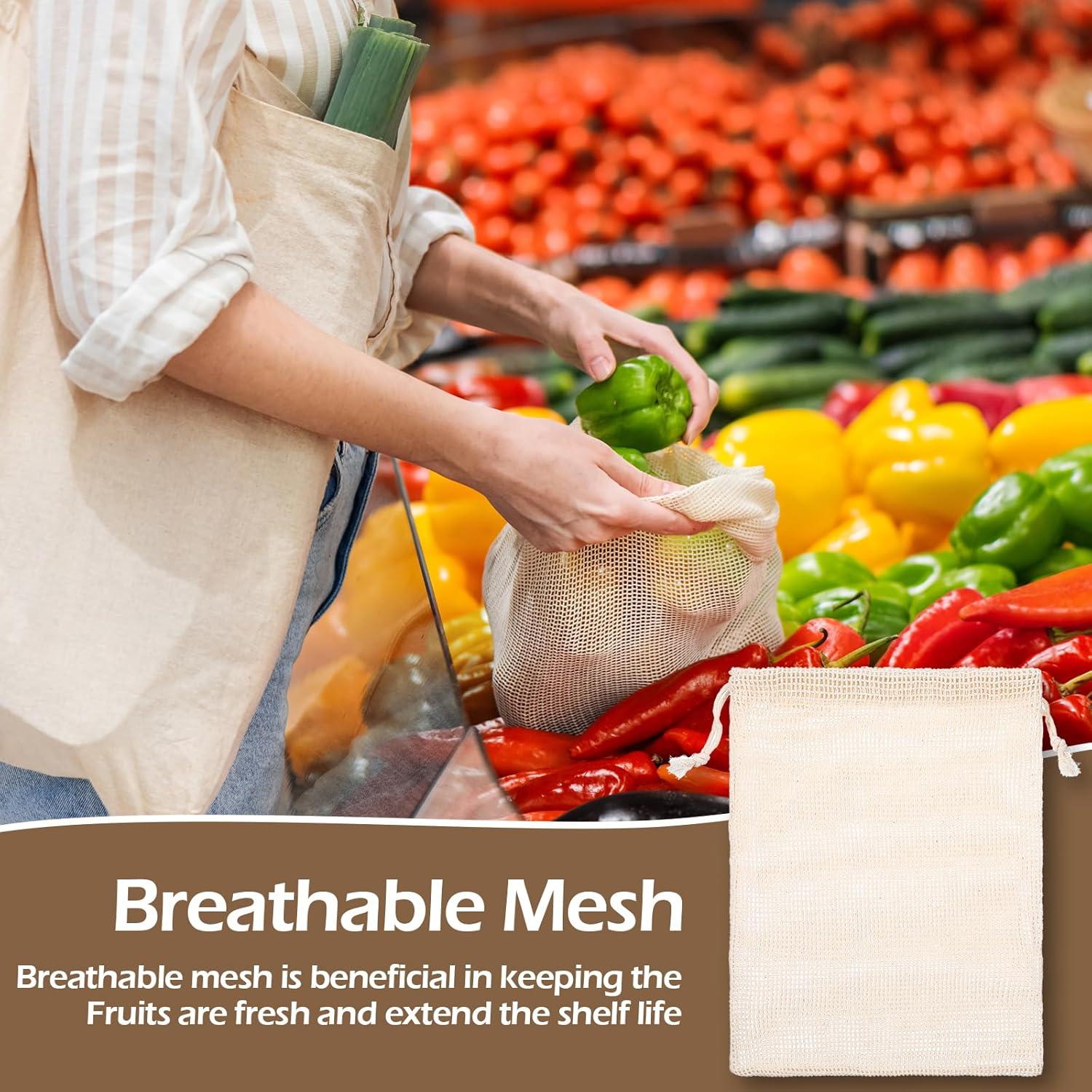 28 Bolsas Reutilizables de Algodón Dimeho para Verduras