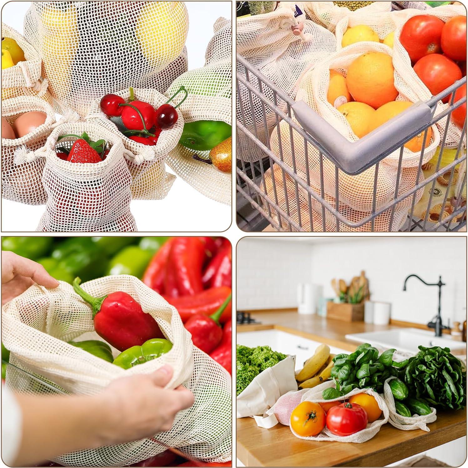 28 Bolsas Reutilizables de Algodón Dimeho para Verduras