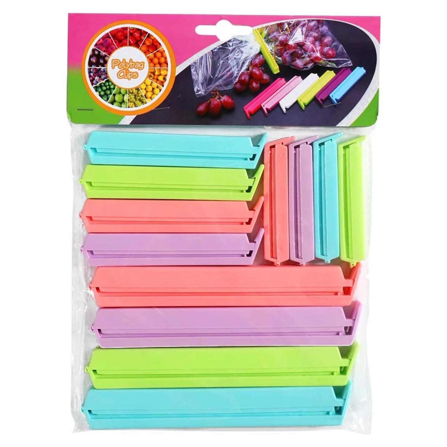 Juego de 12 Clips de Plástico Doukey para Sellar Bolsas