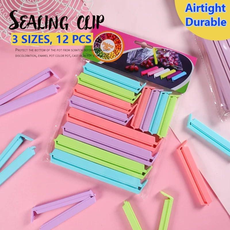 Juego de 12 Clips de Plástico Doukey para Sellar Bolsas