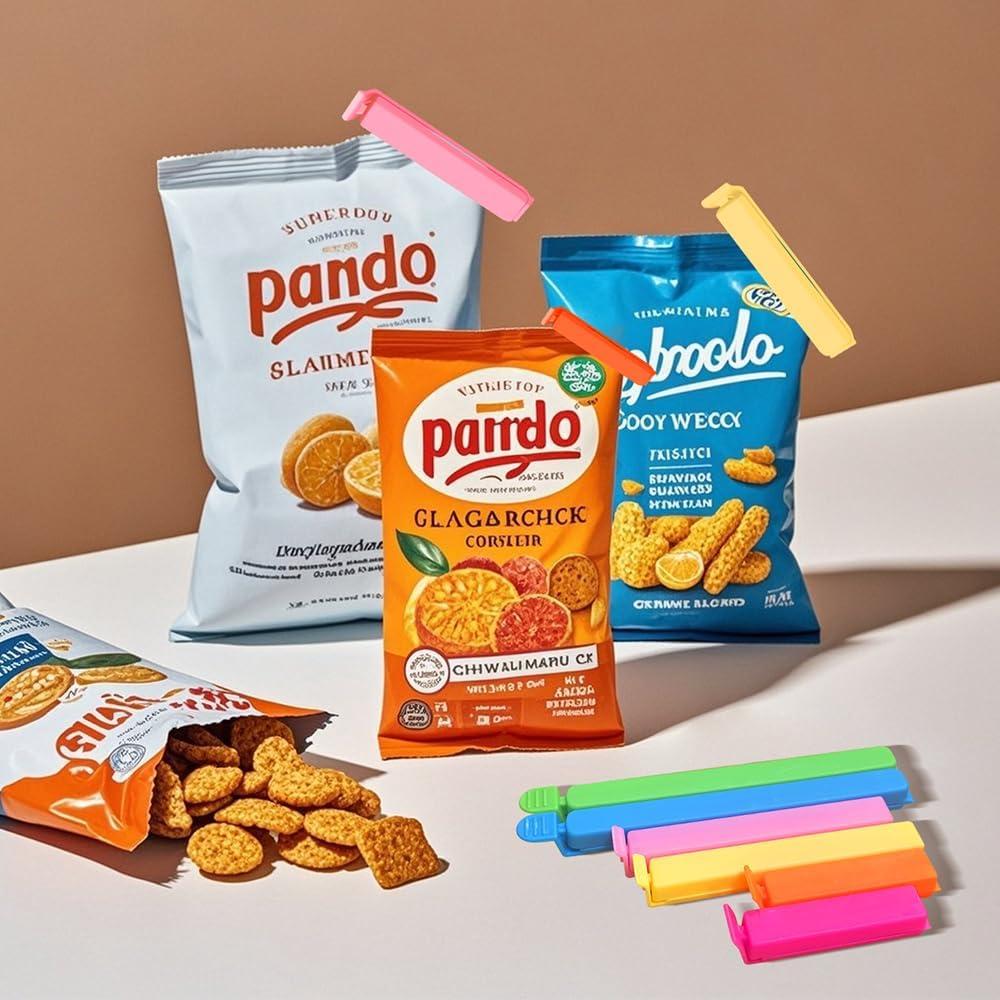 40 Clips de Plástico para Bolsas de Comida Chyaya - 3 Tamaños