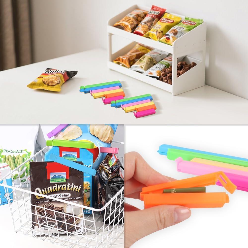 40 Clips de Plástico para Bolsas de Comida Chyaya - 3 Tamaños