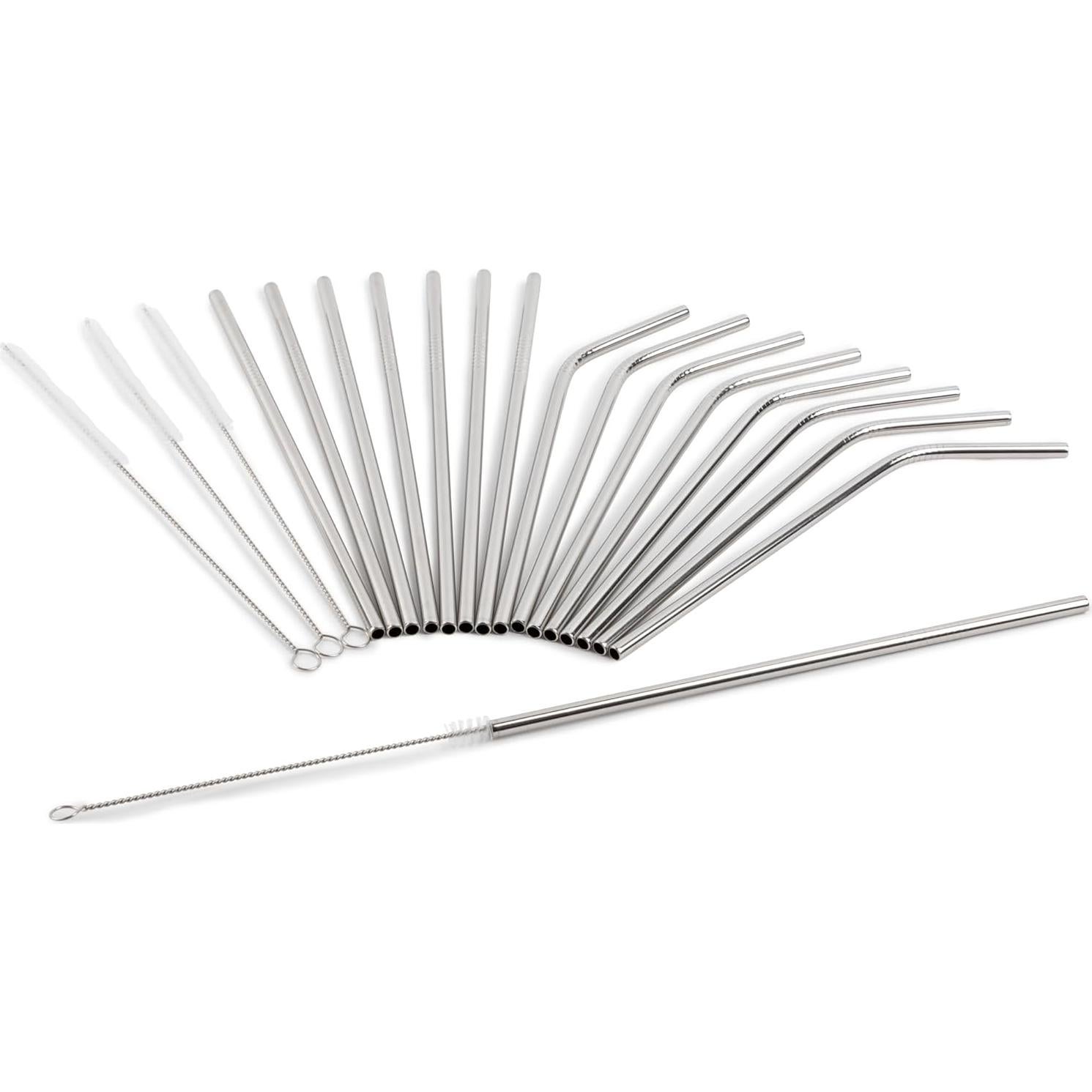 Set de 20 Pajillas Reutilizables Manna Acero Inoxidable 21.6 cm