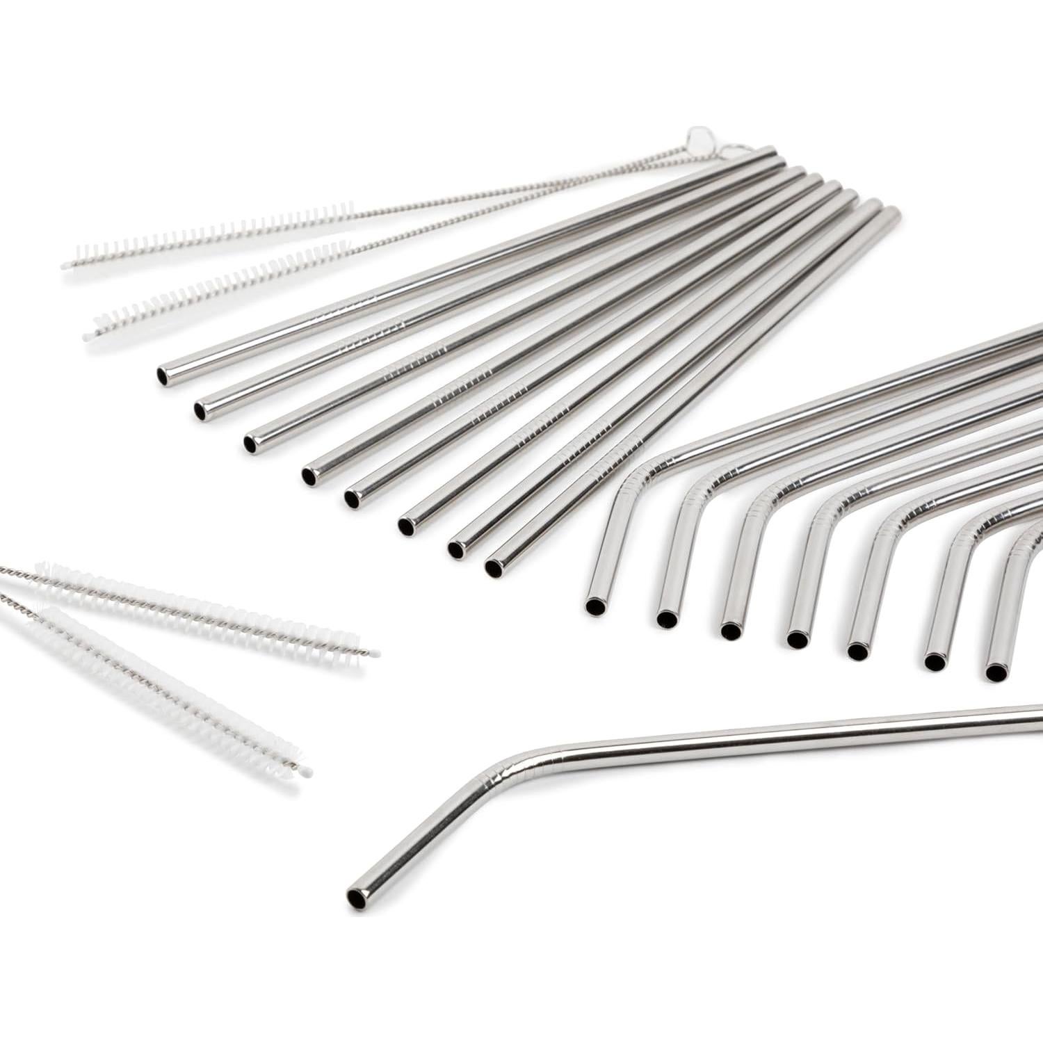 Set de 20 Pajillas Reutilizables Manna Acero Inoxidable 21.6 cm