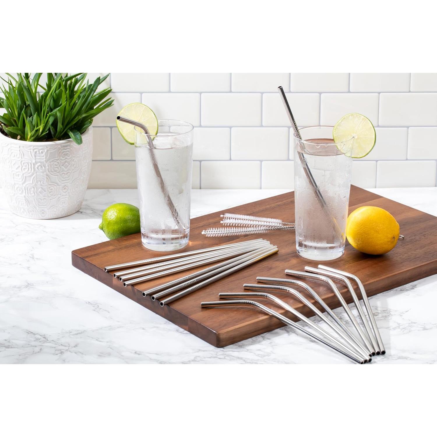 Set de 20 Pajillas Reutilizables Manna Acero Inoxidable 21.6 cm