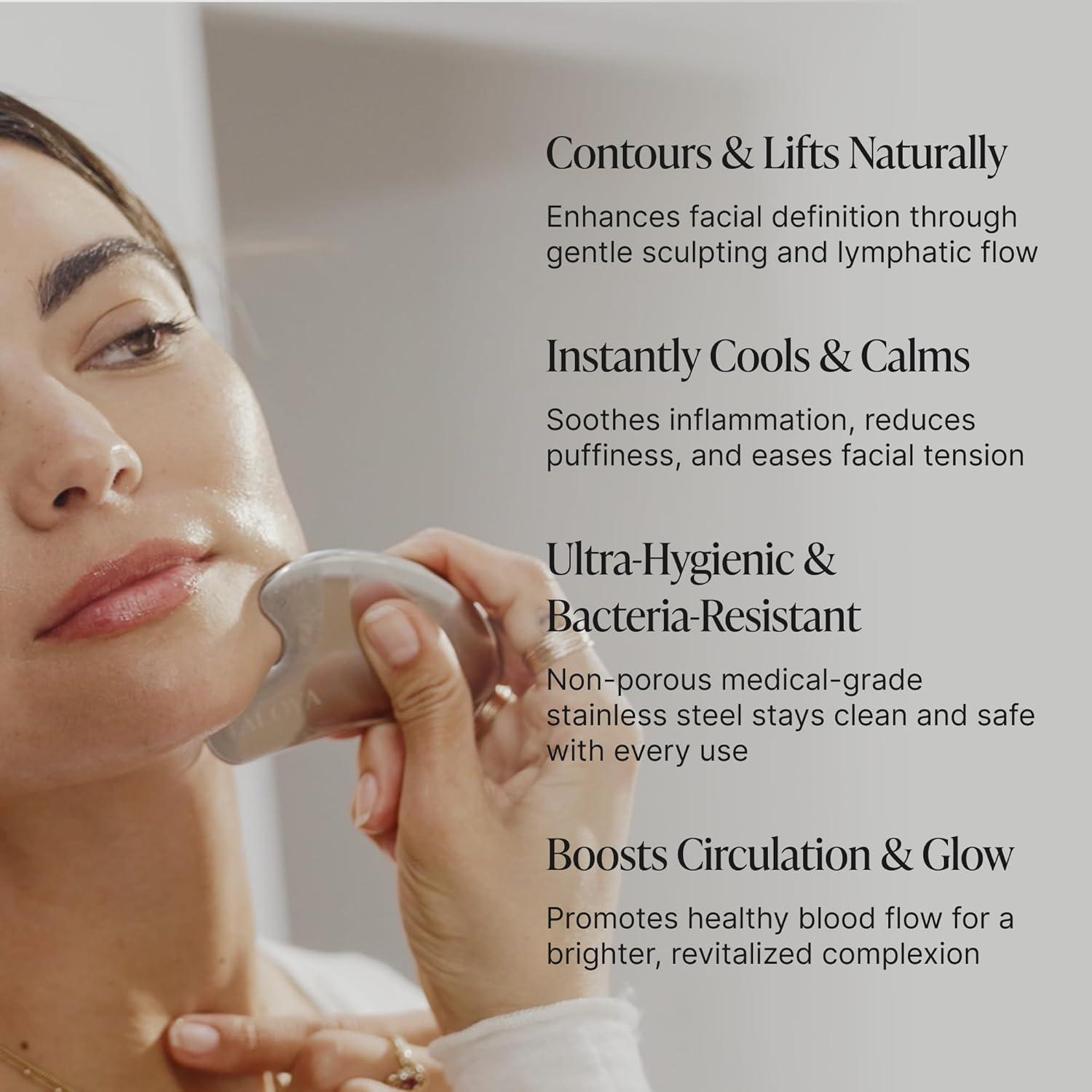 Gua Sha Facial de Acero Inoxidable 304 - Masaje y Esculpido