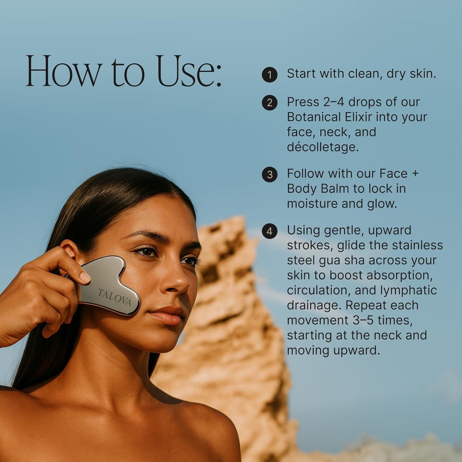 Gua Sha Facial de Acero Inoxidable 304 - Masaje y Esculpido