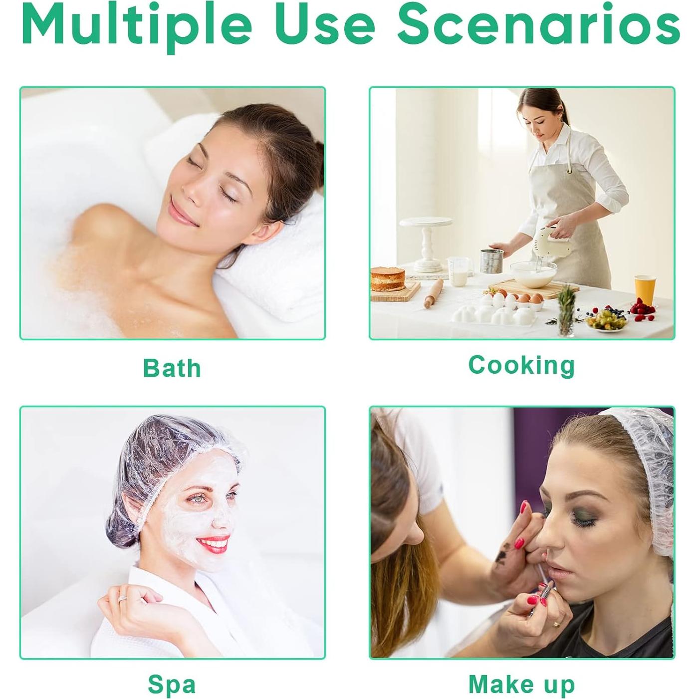 Gorros de Ducha Desechables Avando 200 Piezas Impermeables