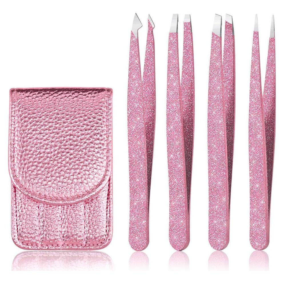 Juego de Pinzas de Precisión Amytor 4 Piezas Acero Inoxidable