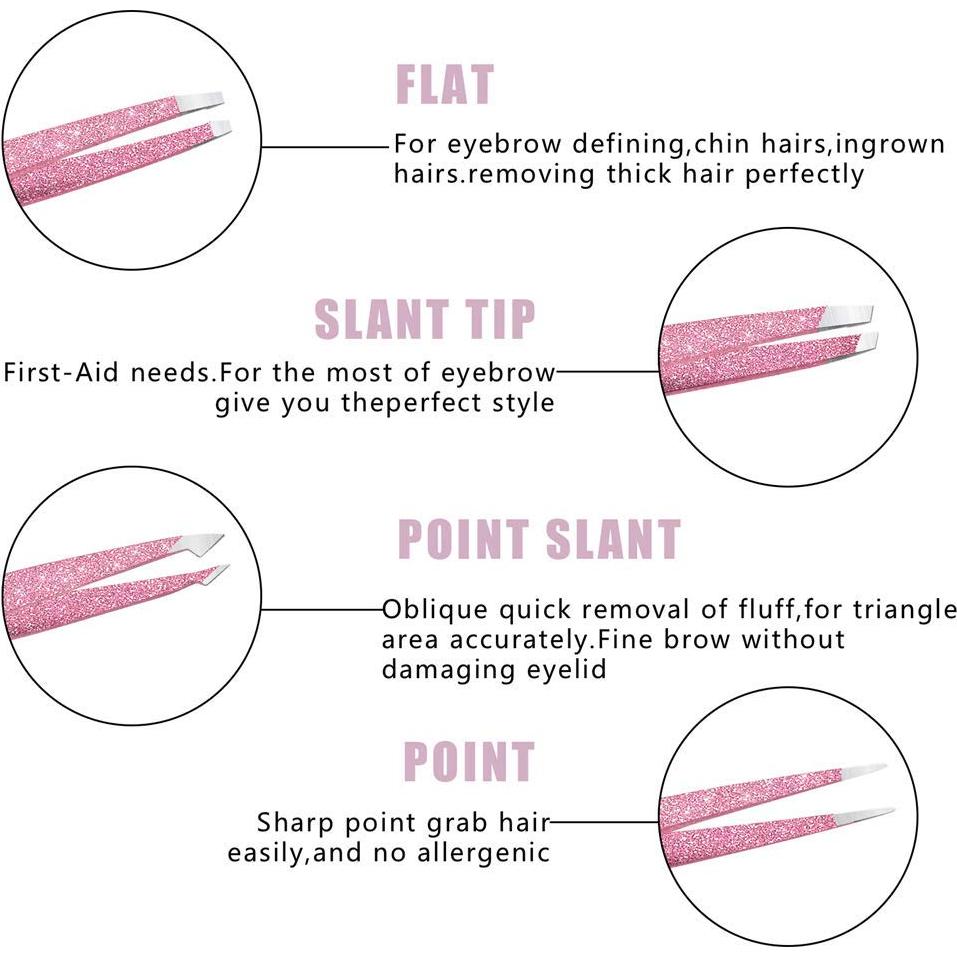 Juego de Pinzas de Precisión Amytor 4 Piezas Acero Inoxidable