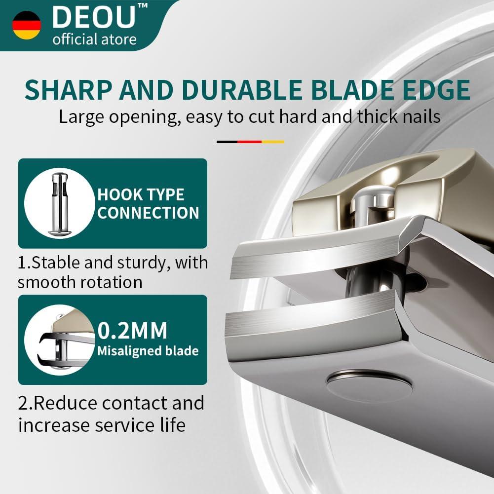 Set de Cortauñas Profesional DEOU 3 en 1 Acero Inoxidable