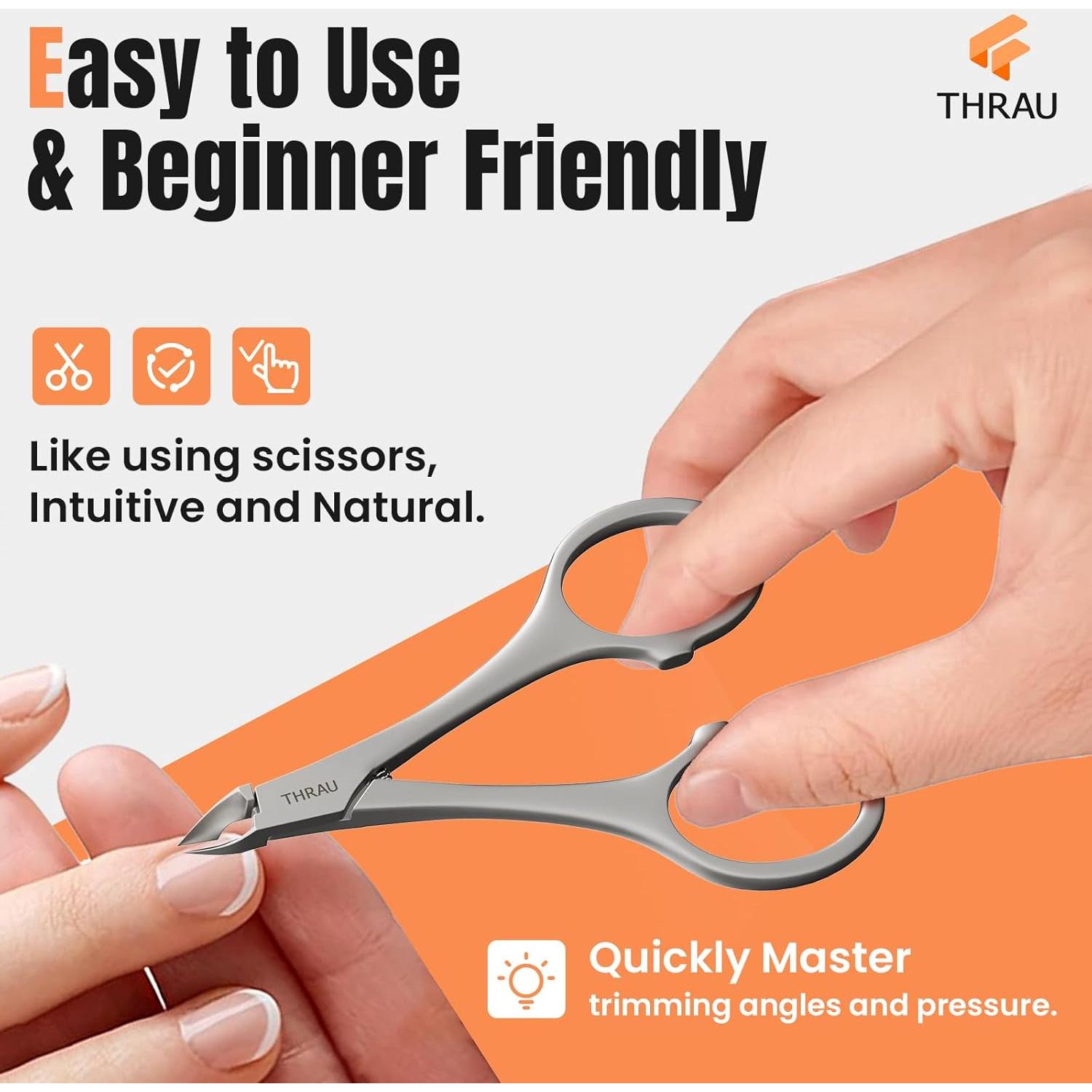 Cortador de Cutículas THRAU Mango Redondo Acero Inoxidable