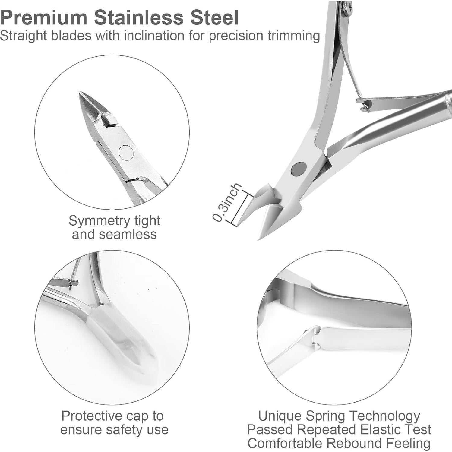 Kit Profesional de Cortadores de Cutículas Zhyu 2 Pcs Acero Inoxidable