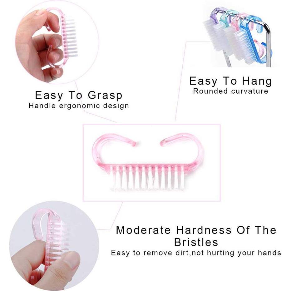 20 Cepillos de Uñas con Mango Ergonomico Benbeno - Multicolor