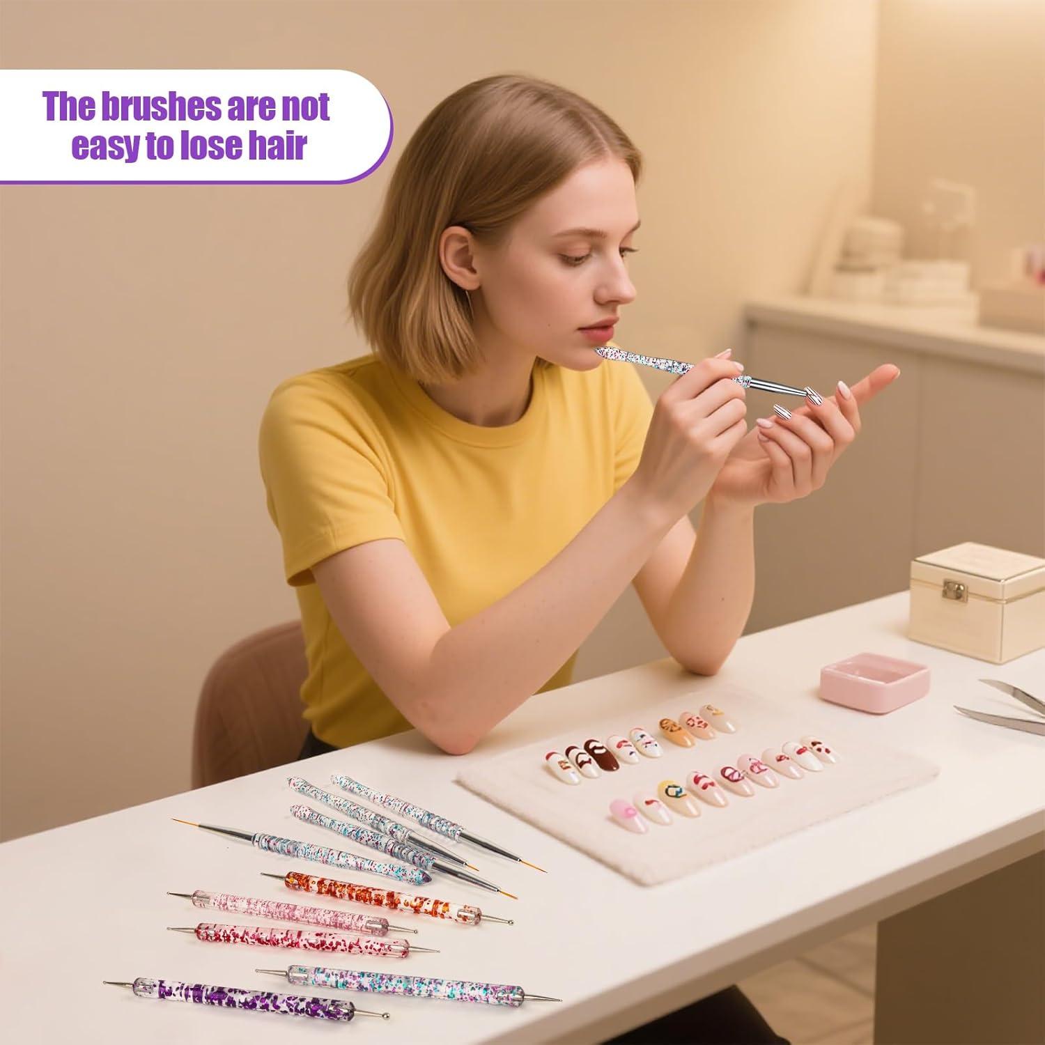 Set de 10 Pinceles para Arte de Uñas Artdone - Detalles Finos