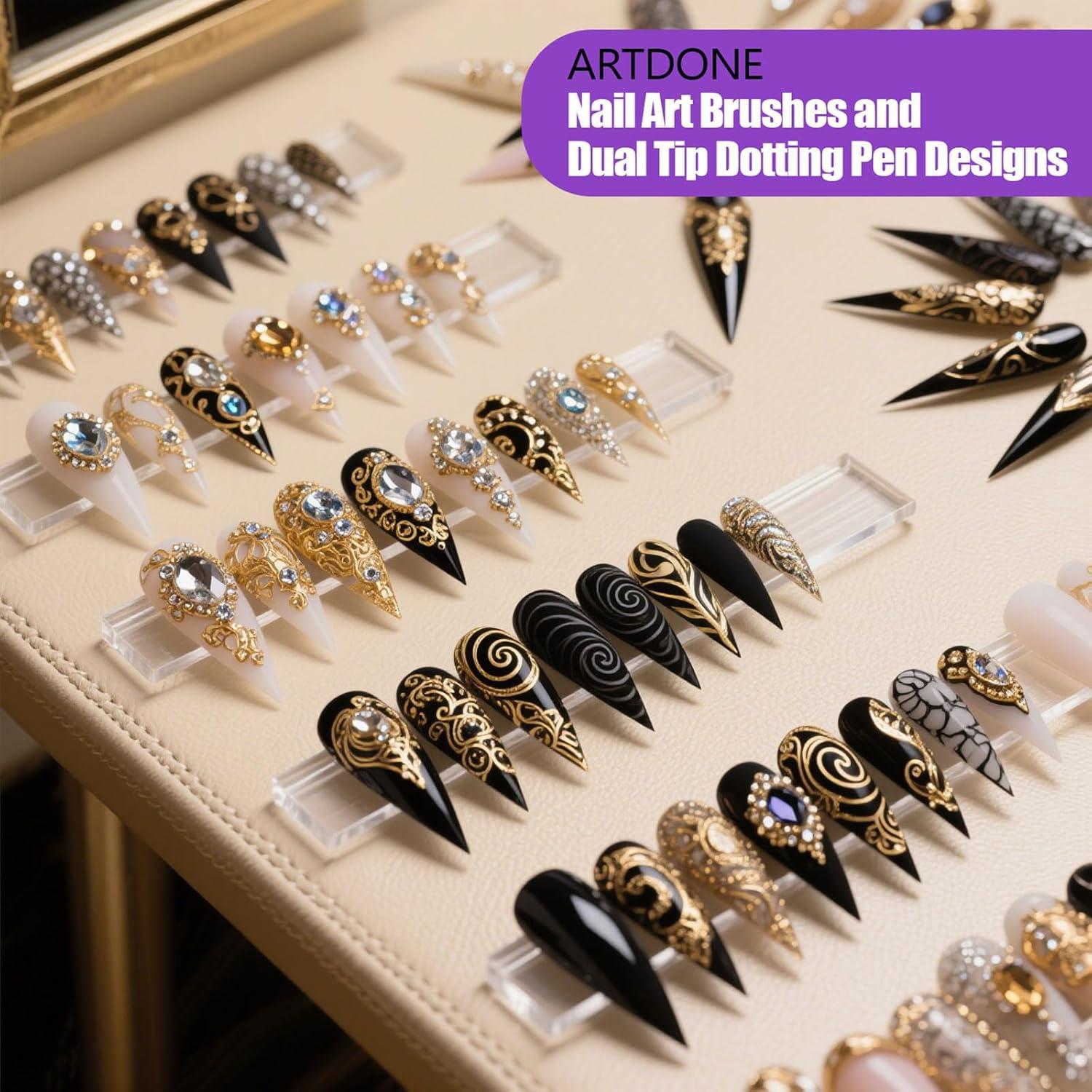 Set de 10 Pinceles para Arte de Uñas Artdone - Detalles Finos