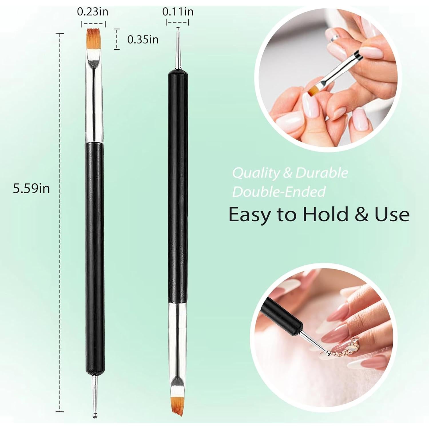 Kit de Pinceles de Arte de Uñas FULINJOY 6PCS Doble Extremo