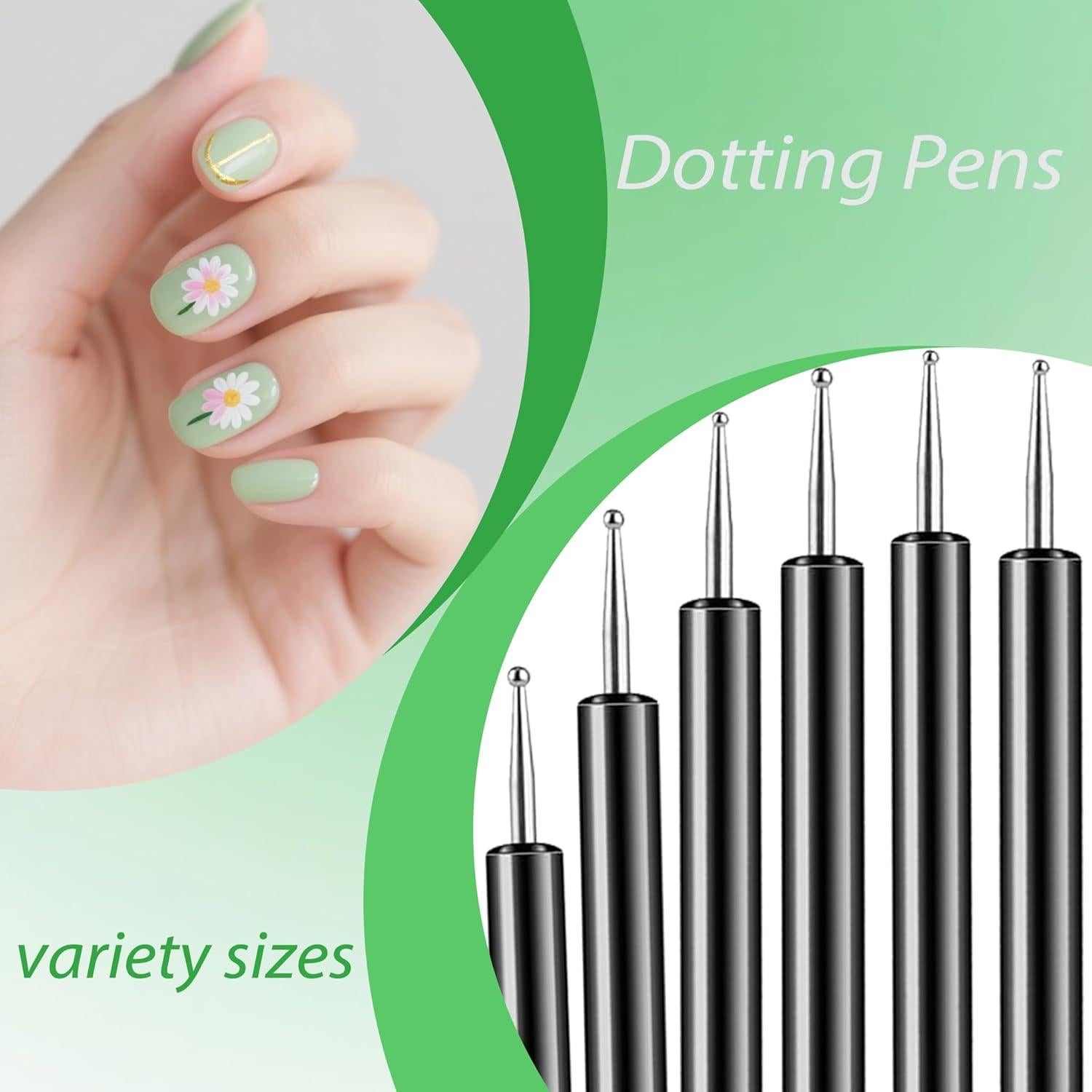 Kit de Pinceles de Arte de Uñas FULINJOY 6PCS Doble Extremo