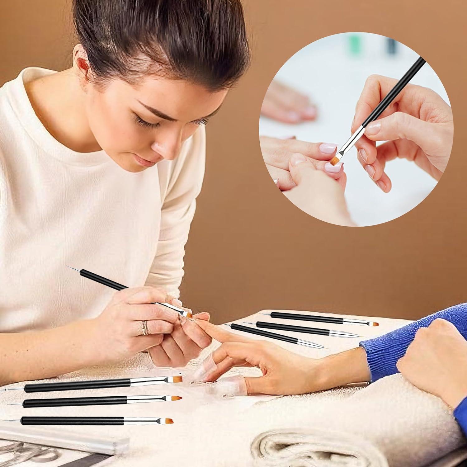 Kit de Pinceles de Arte de Uñas FULINJOY 6PCS Doble Extremo