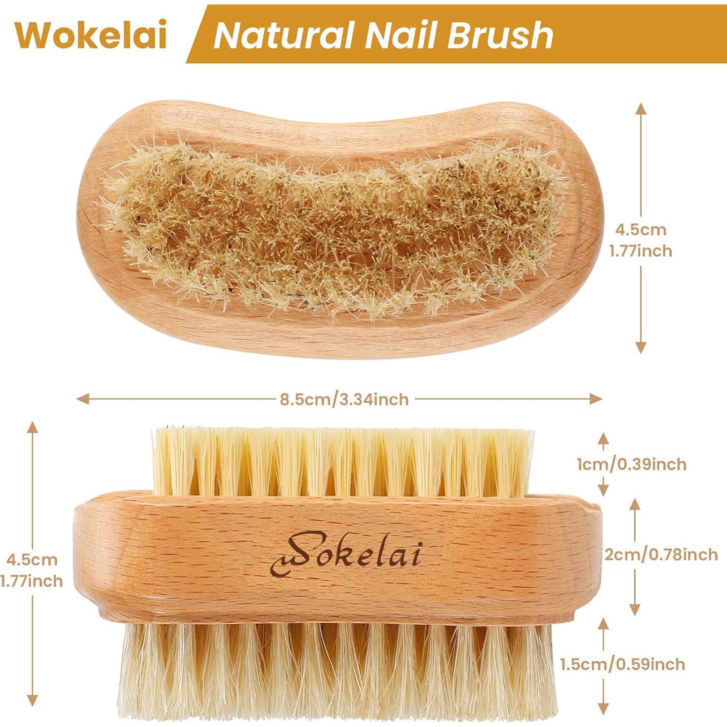 Cepillo de Uñas de Madera Natural Wokelai - 2 Piezas