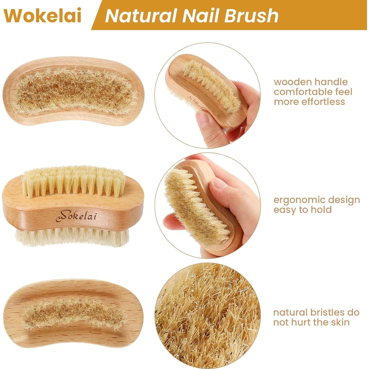 Cepillo de Uñas de Madera Natural Wokelai - 2 Piezas