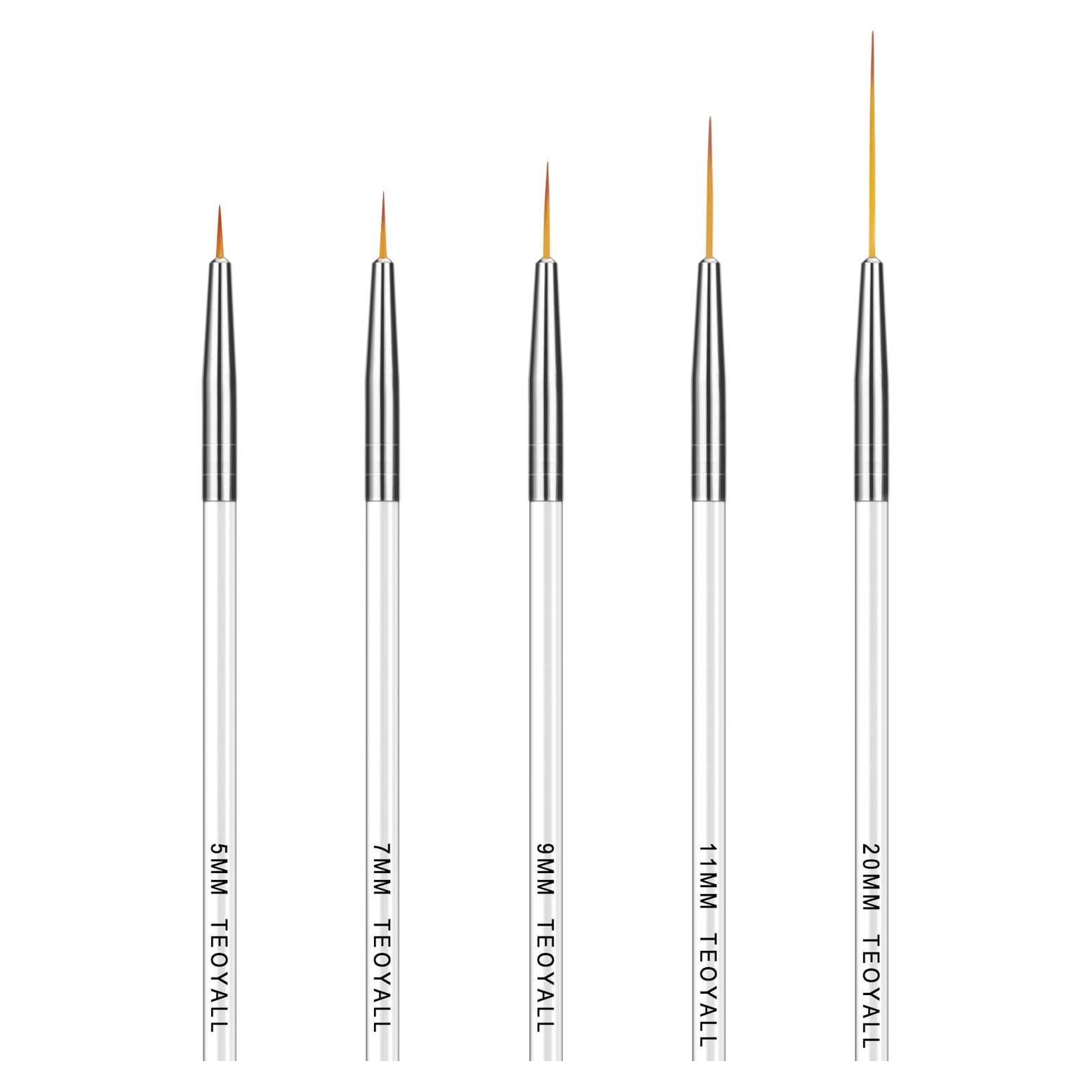 Pincel Fino TEOYALL para Uñas - 5 Tamaños 5-20mm