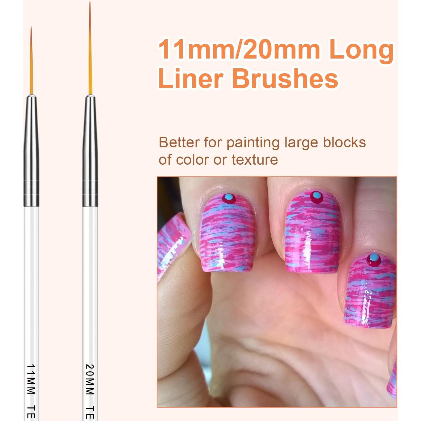 Pincel Fino TEOYALL para Uñas - 5 Tamaños 5-20mm