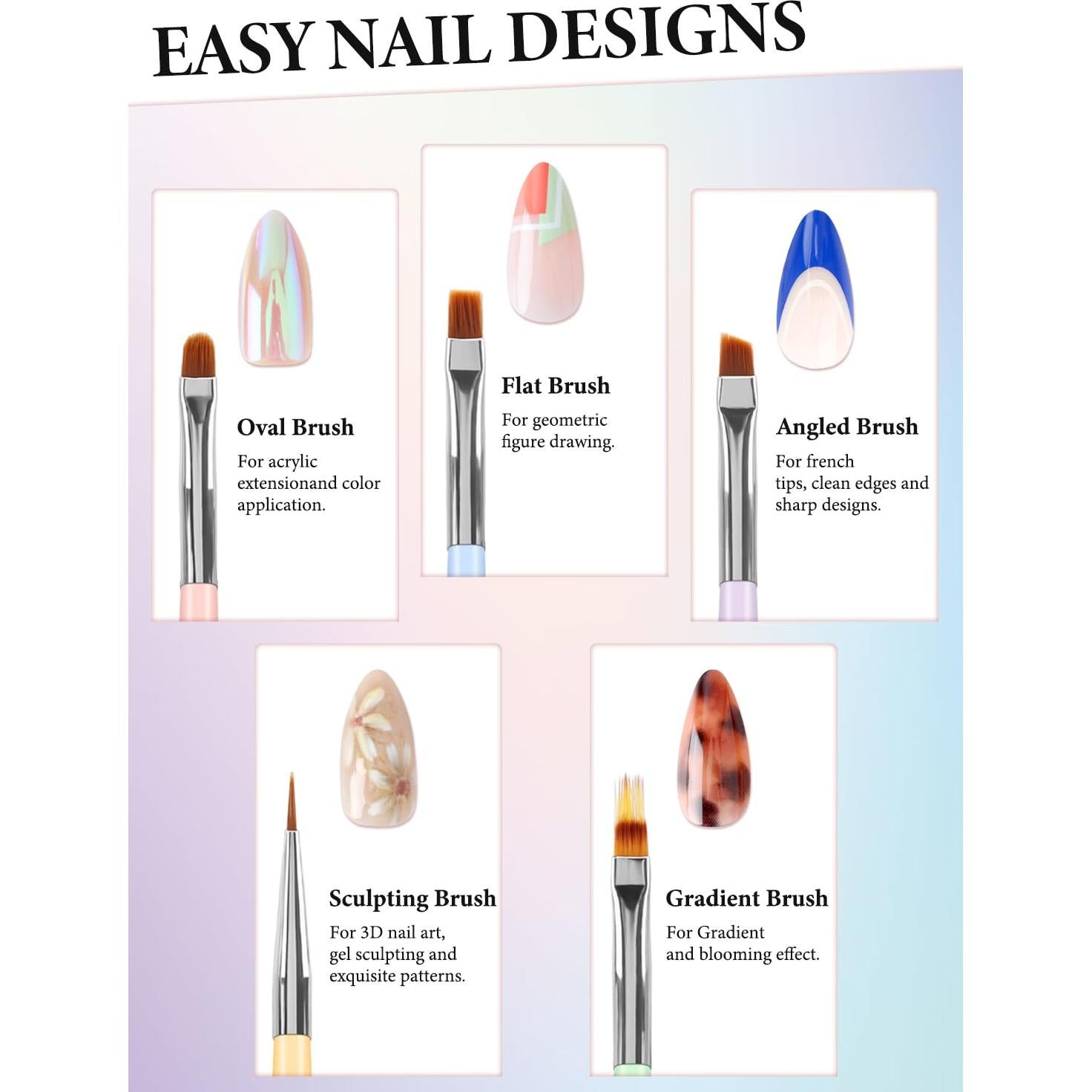 Juego de 10 Pinceles para Arte de Uñas YOOVR - Diseño Profesional