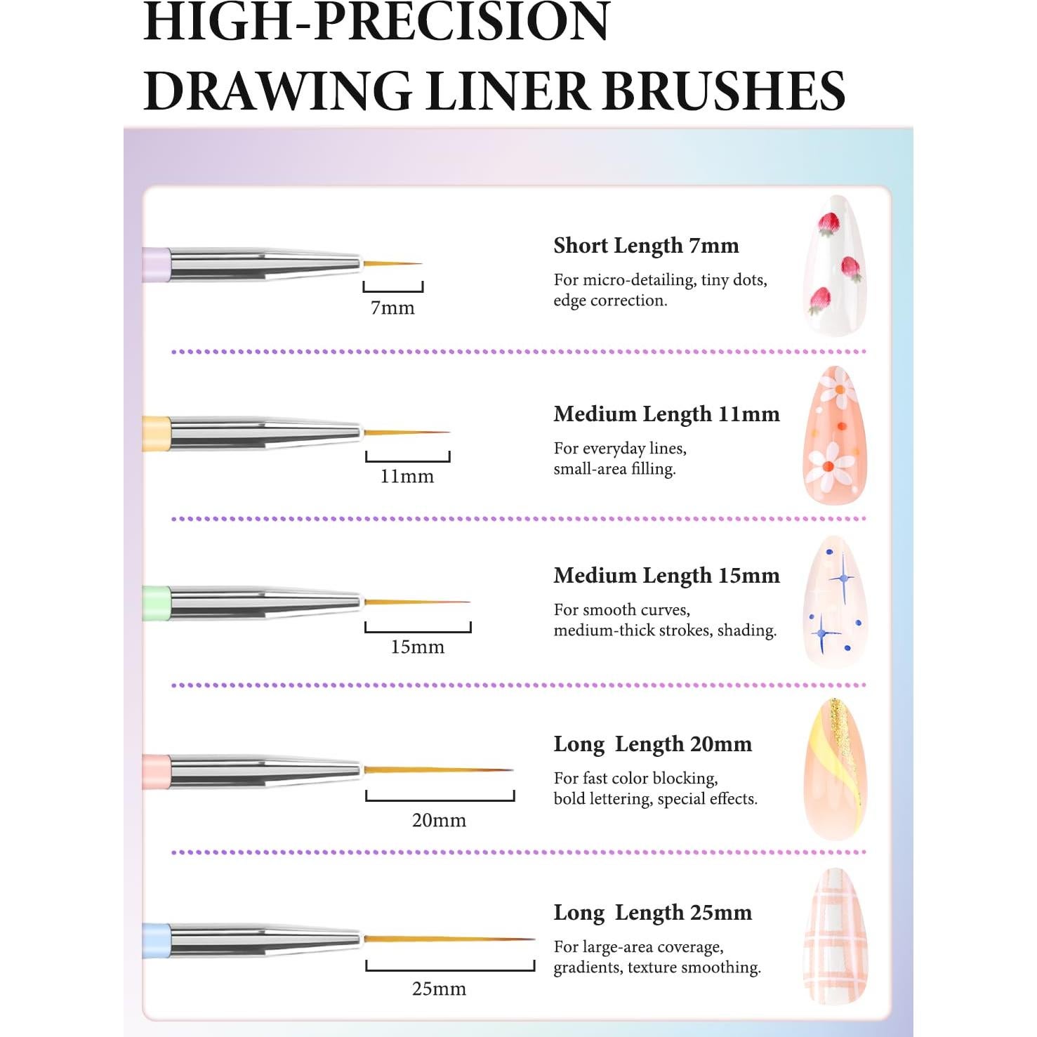 Juego de 10 Pinceles para Arte de Uñas YOOVR - Diseño Profesional