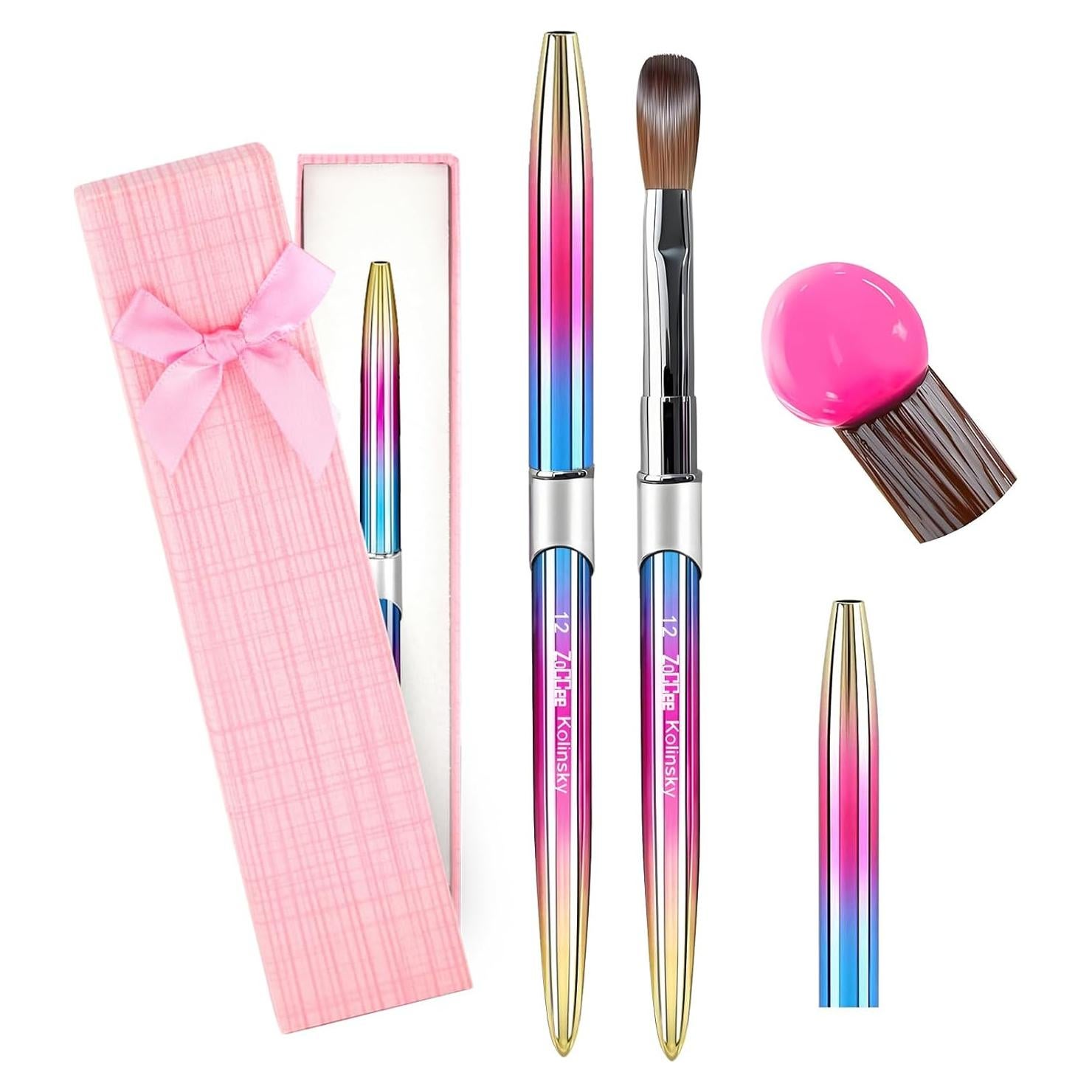 Pincel de Uñas Acrílicas ZoCCee #12 Kolinsky 100% Profesional