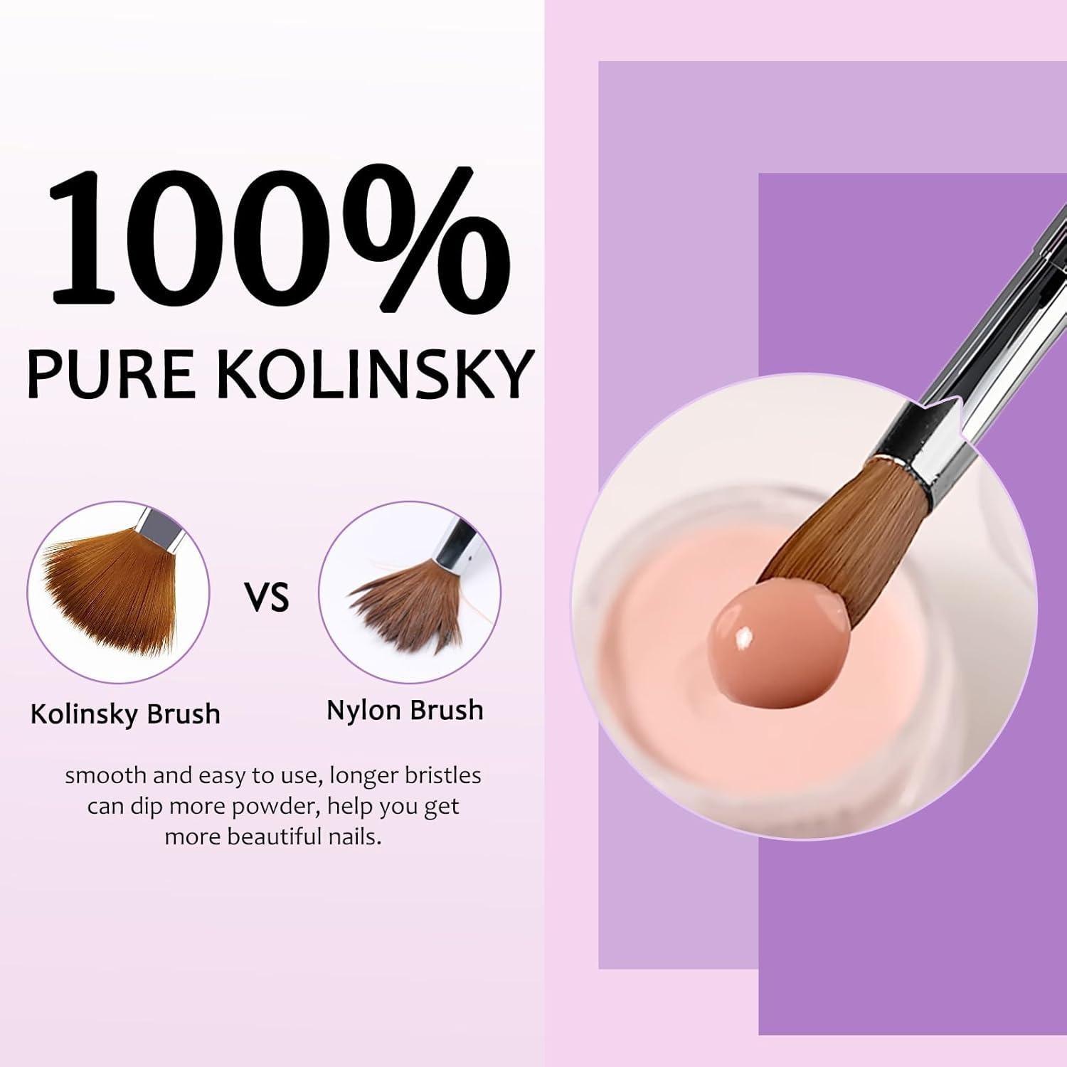 Pincel de Uñas Acrílicas ZoCCee #12 Kolinsky 100% Profesional