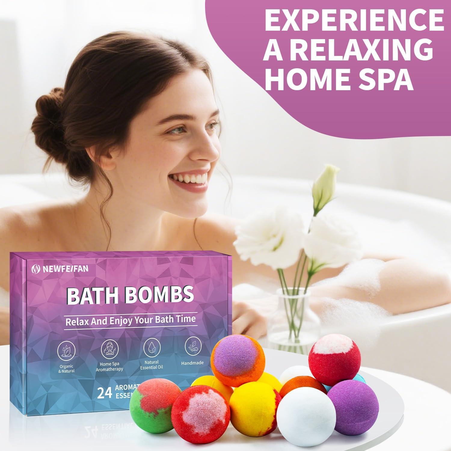 Set de 24 Bombas de Baño Aromáticas NEWFEIFAN - Hechas a Mano