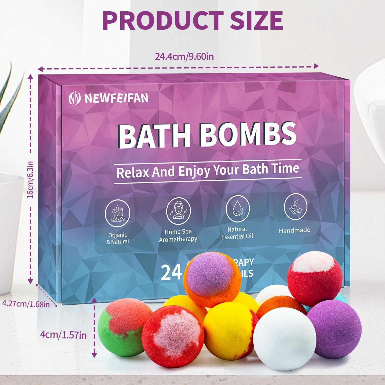 Set de 24 Bombas de Baño Aromáticas NEWFEIFAN - Hechas a Mano