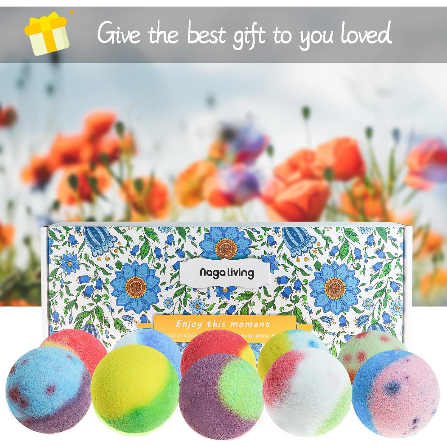 Juego de 10 Bombas de Baño Aromáticas Naga - Hidratantes