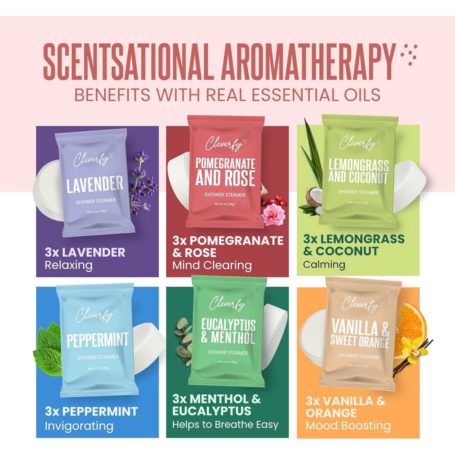 Pastillas de Vapor Aromaterapia Cleverfy - 18 Tabletas Spa