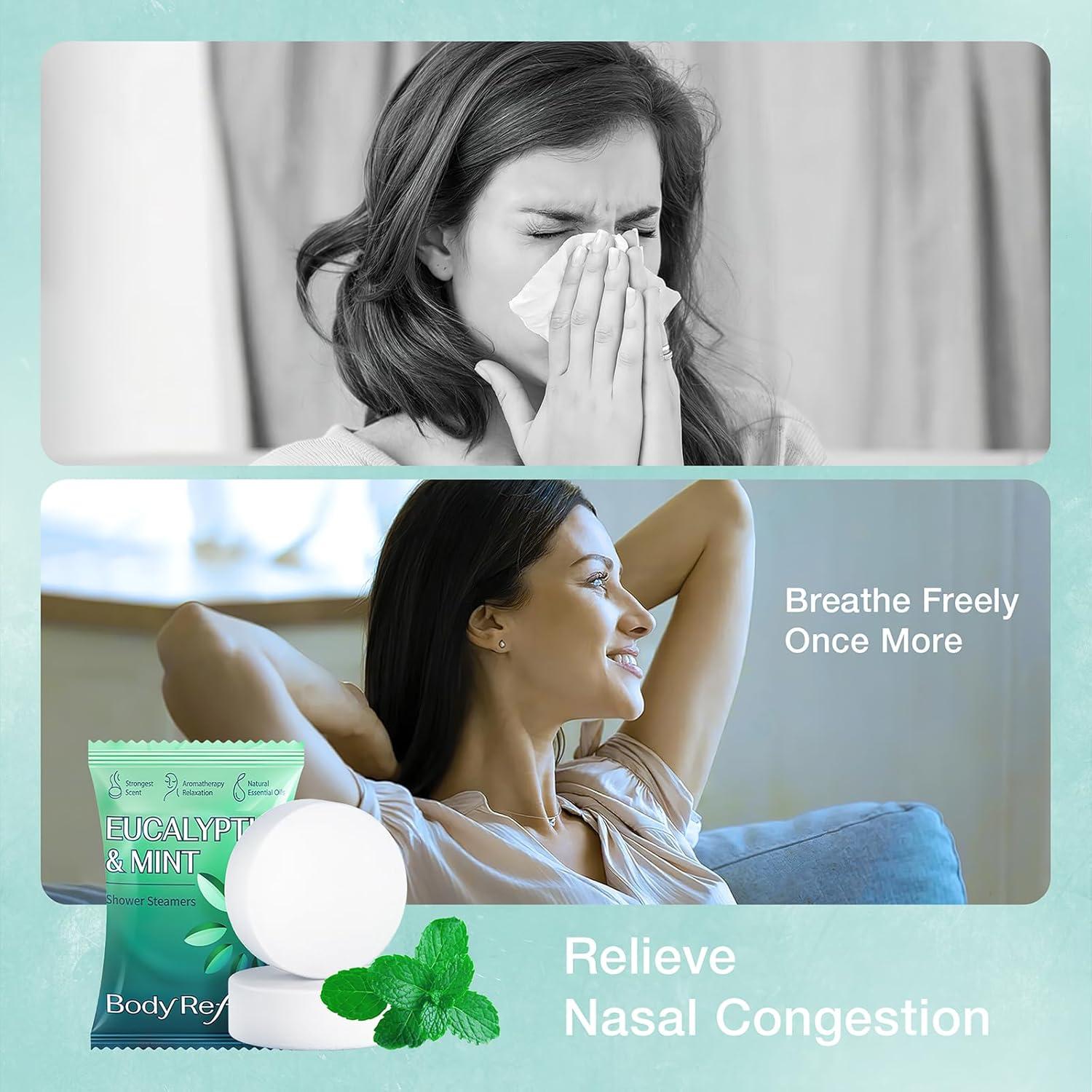 Bombas de Ducha Aromaterapia Eucalipto y Menta BodyRefresh - 18 Paquetes