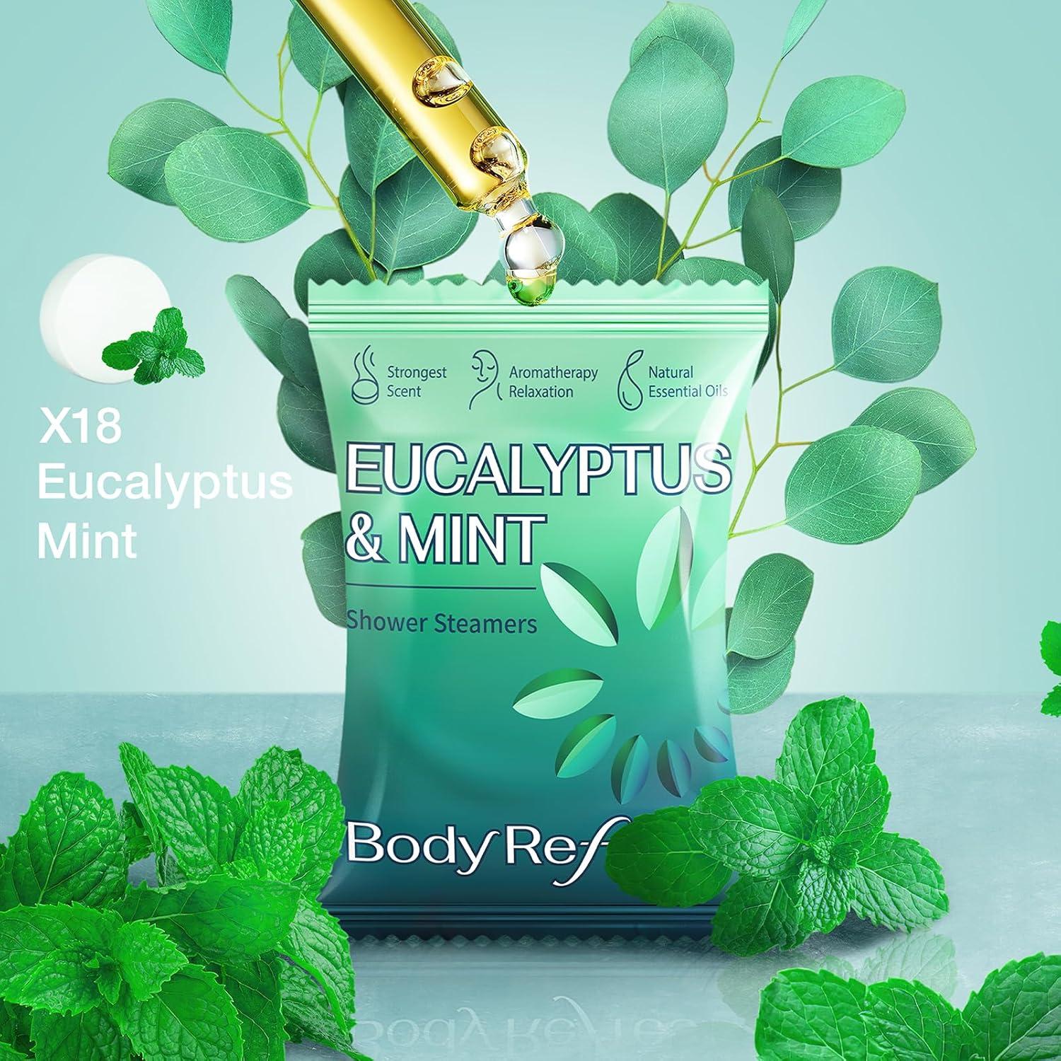 Bombas de Ducha Aromaterapia Eucalipto y Menta BodyRefresh - 18 Paquetes