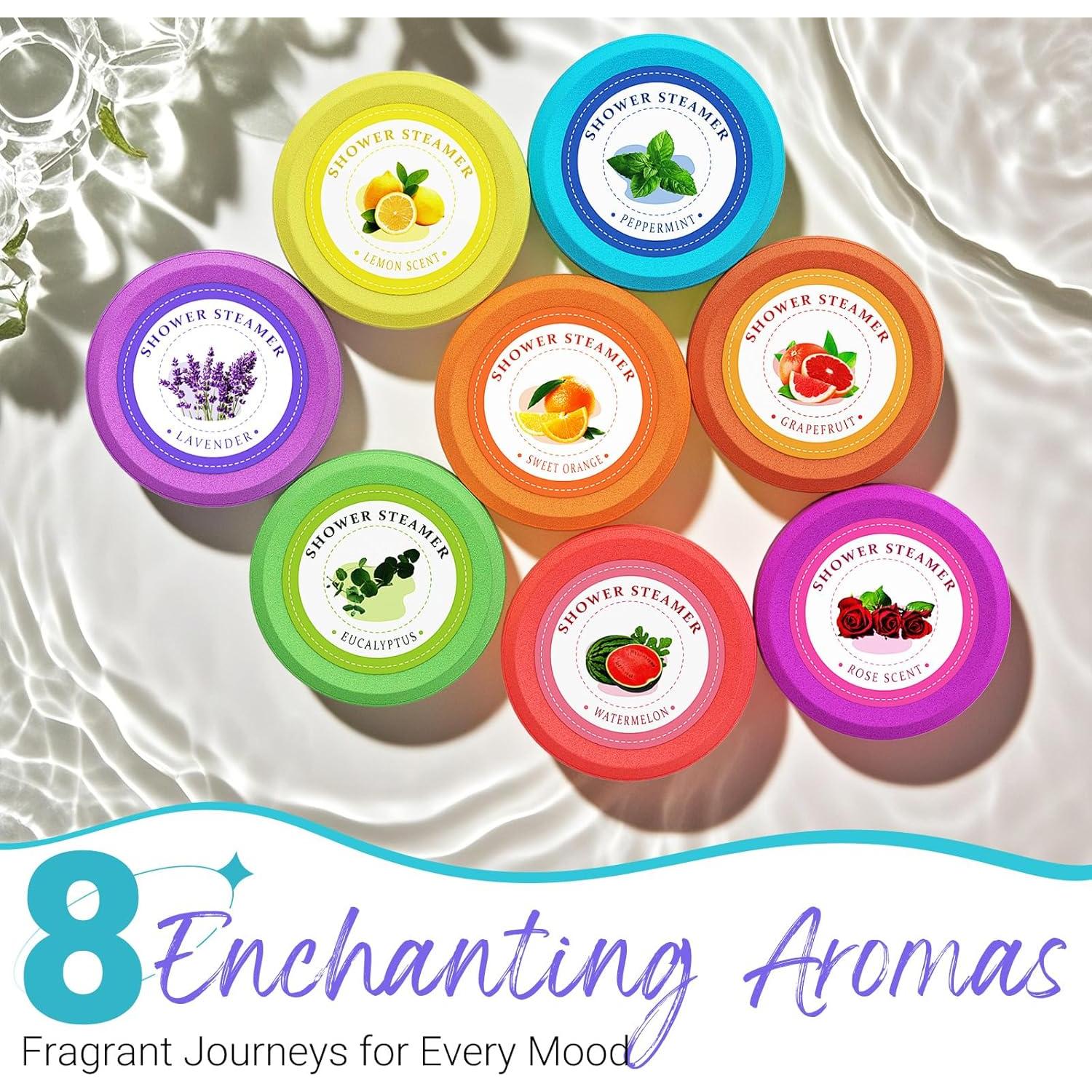Bombas de Vapor para Ducha Aromaterapia Sanyi - 8 Aromas Naturales