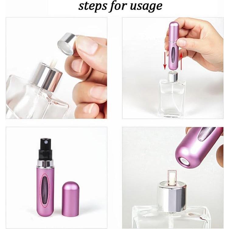 Botellas Atomizadoras de Perfume Recargables Genérico 5ml - Paquete de 4