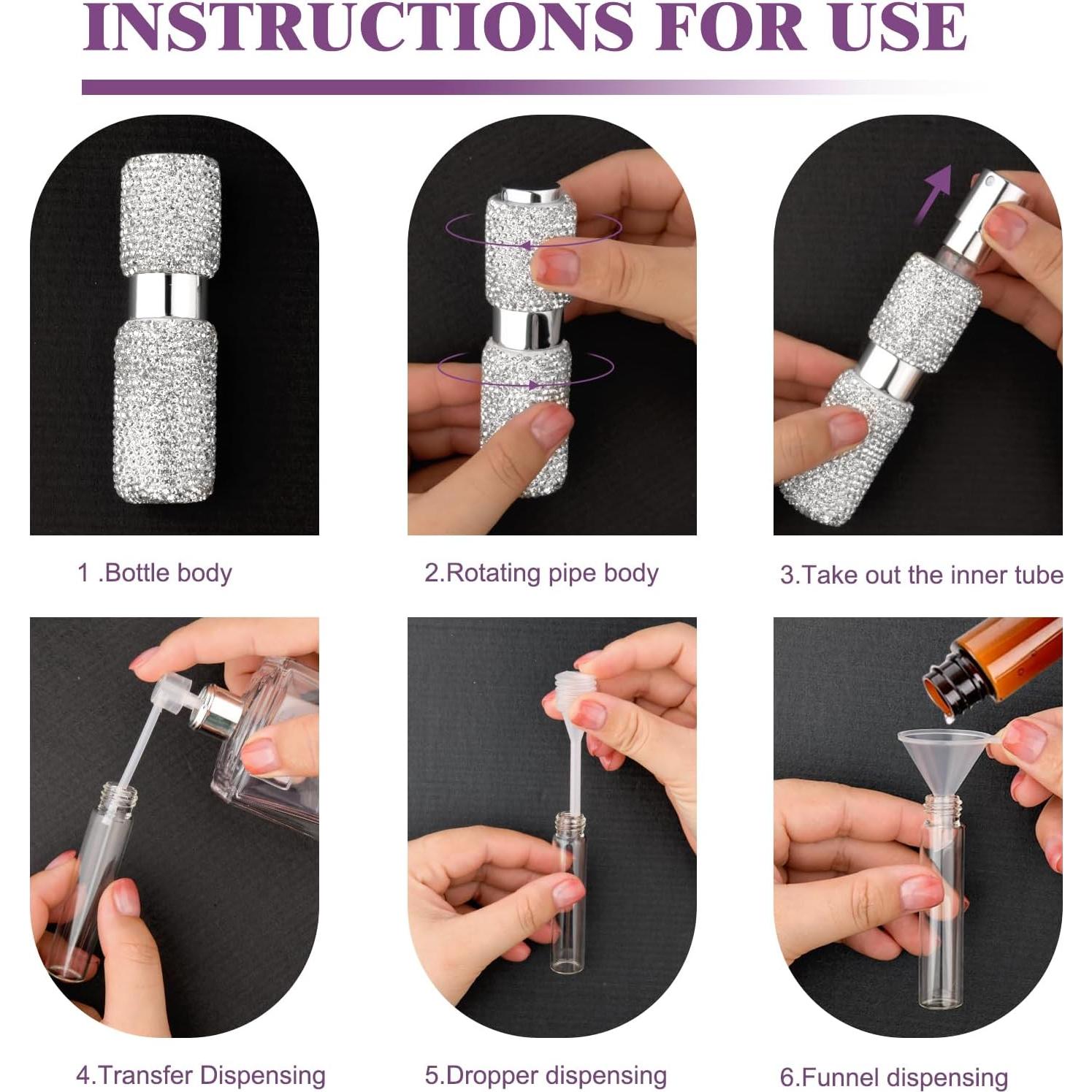 Botella de Perfume Recargable Shyshining 8ml Plata Viaje