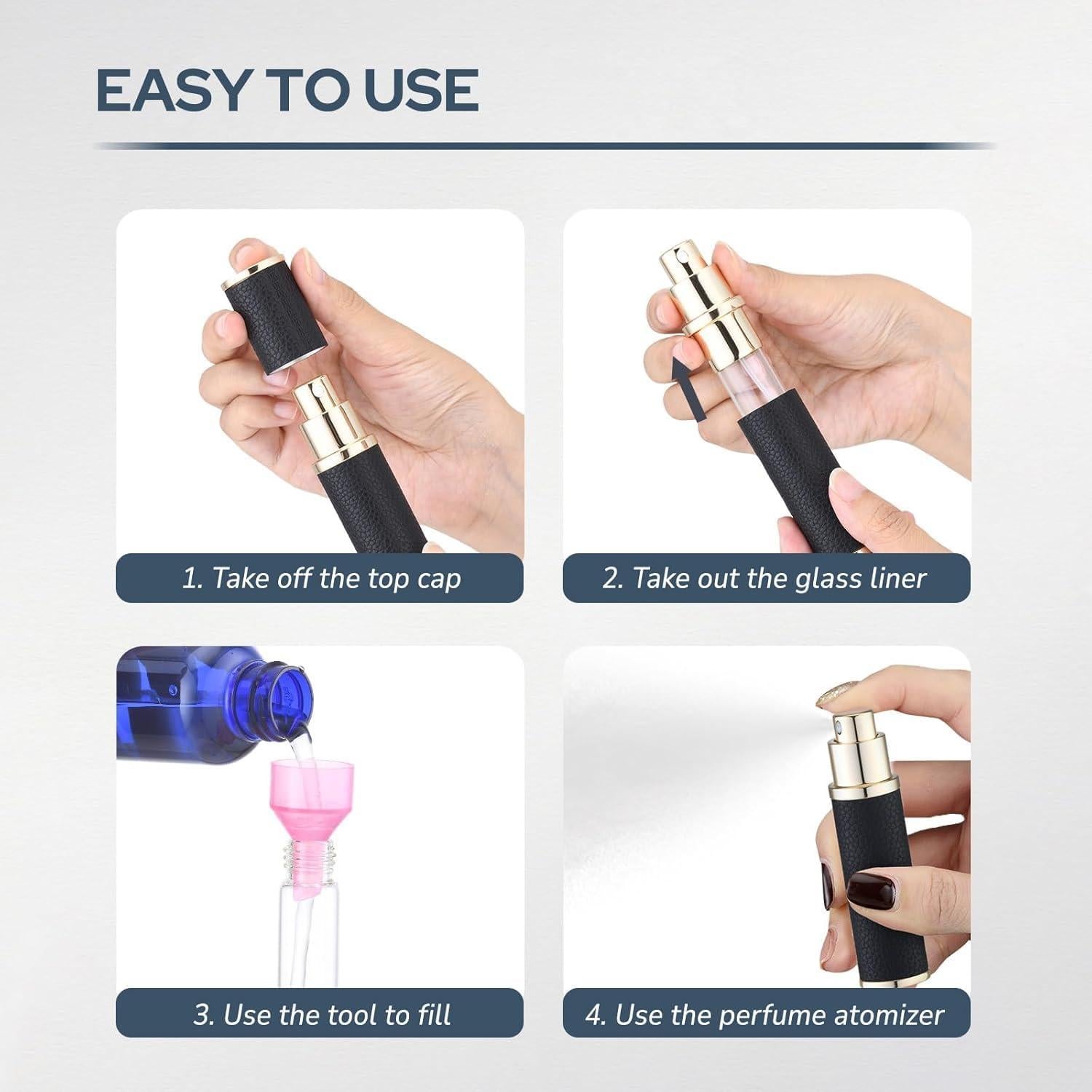 Atomizador de Perfume Rellenable Fusupak 10ml Marrón 2PCS