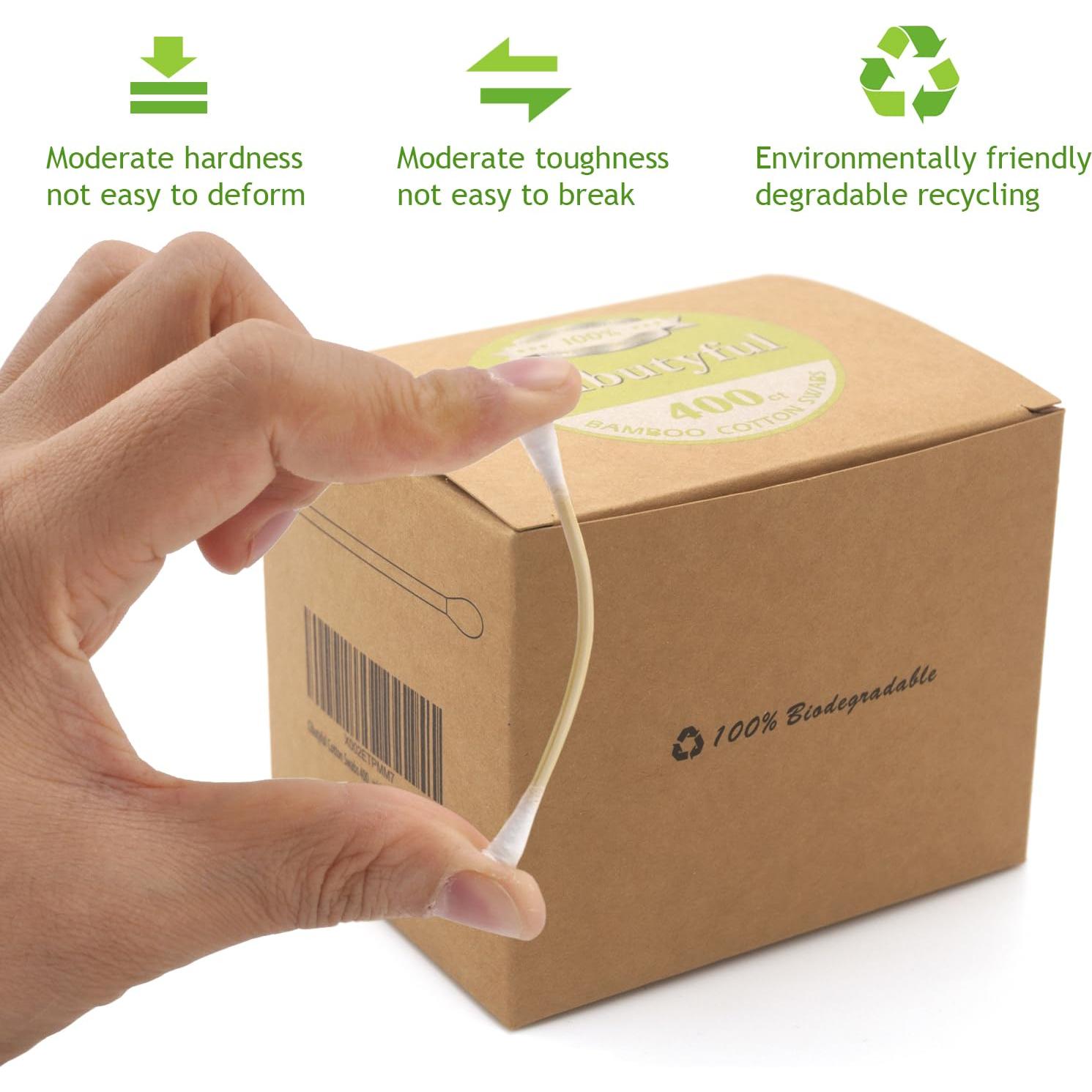 Hisopos de Algodón Premium Cibutyful 400 Unidades 7.6 cm