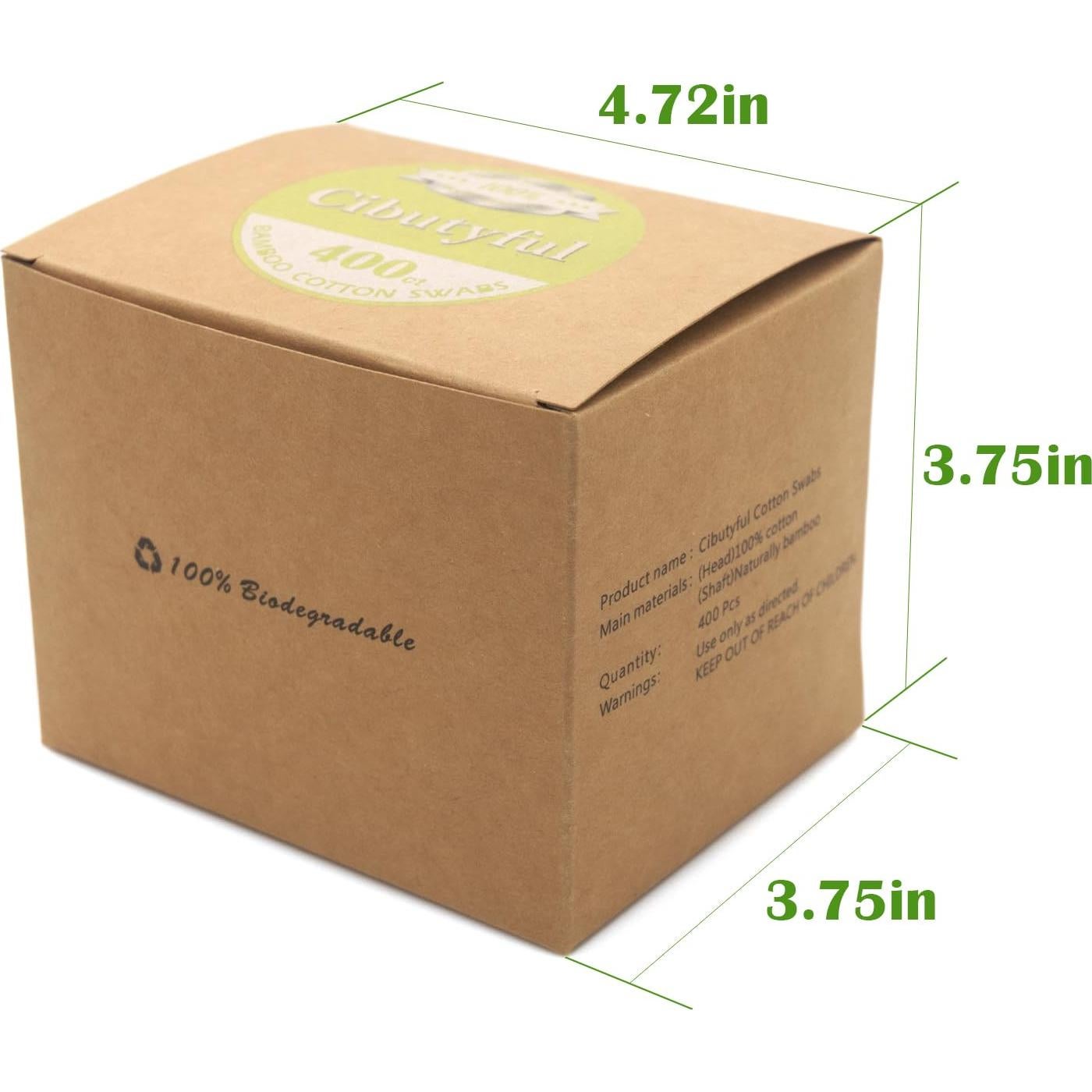 Hisopos de Algodón Premium Cibutyful 400 Unidades 7.6 cm