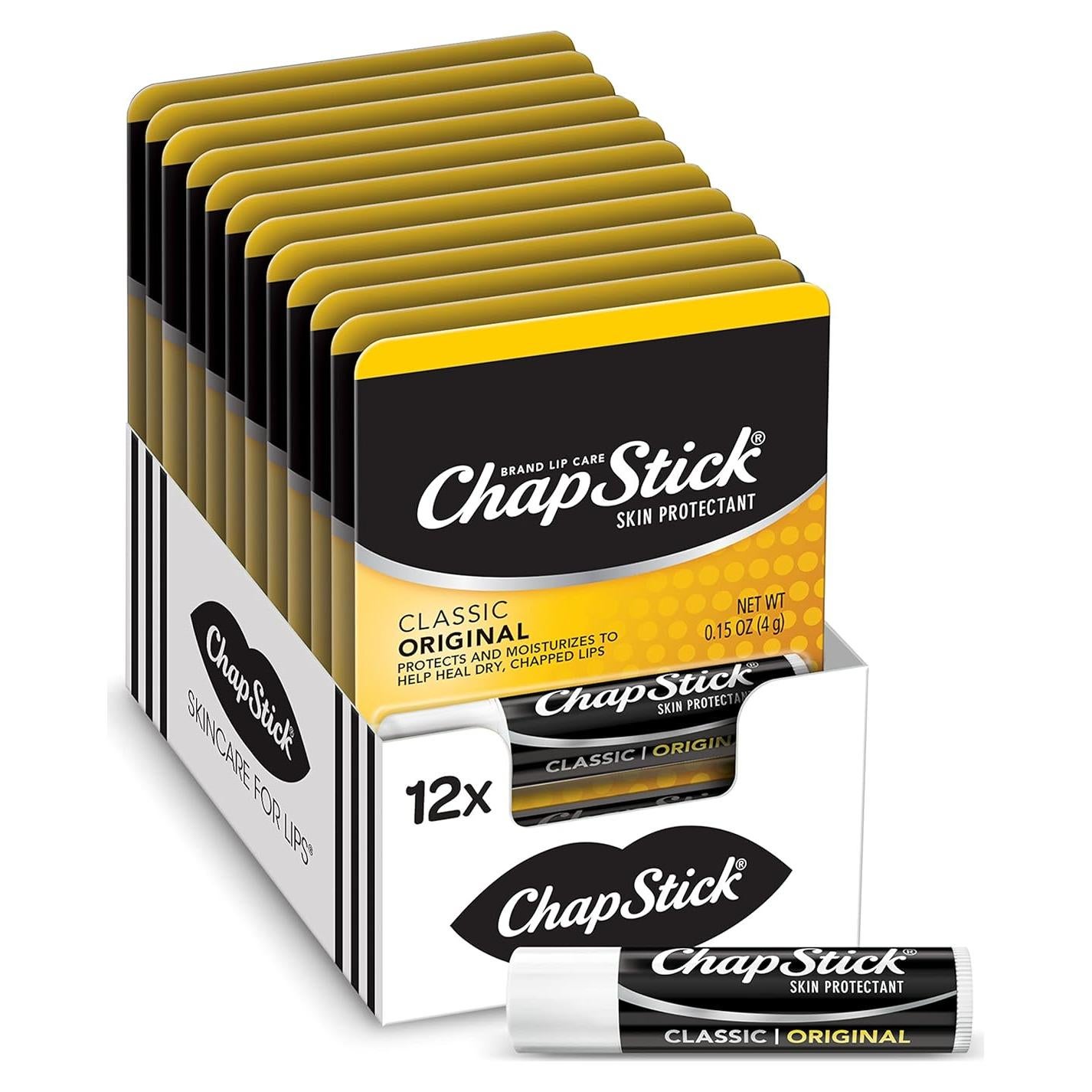 Bálsamo Labial ChapStick Clásico Original 12 Tubos 4.25 g