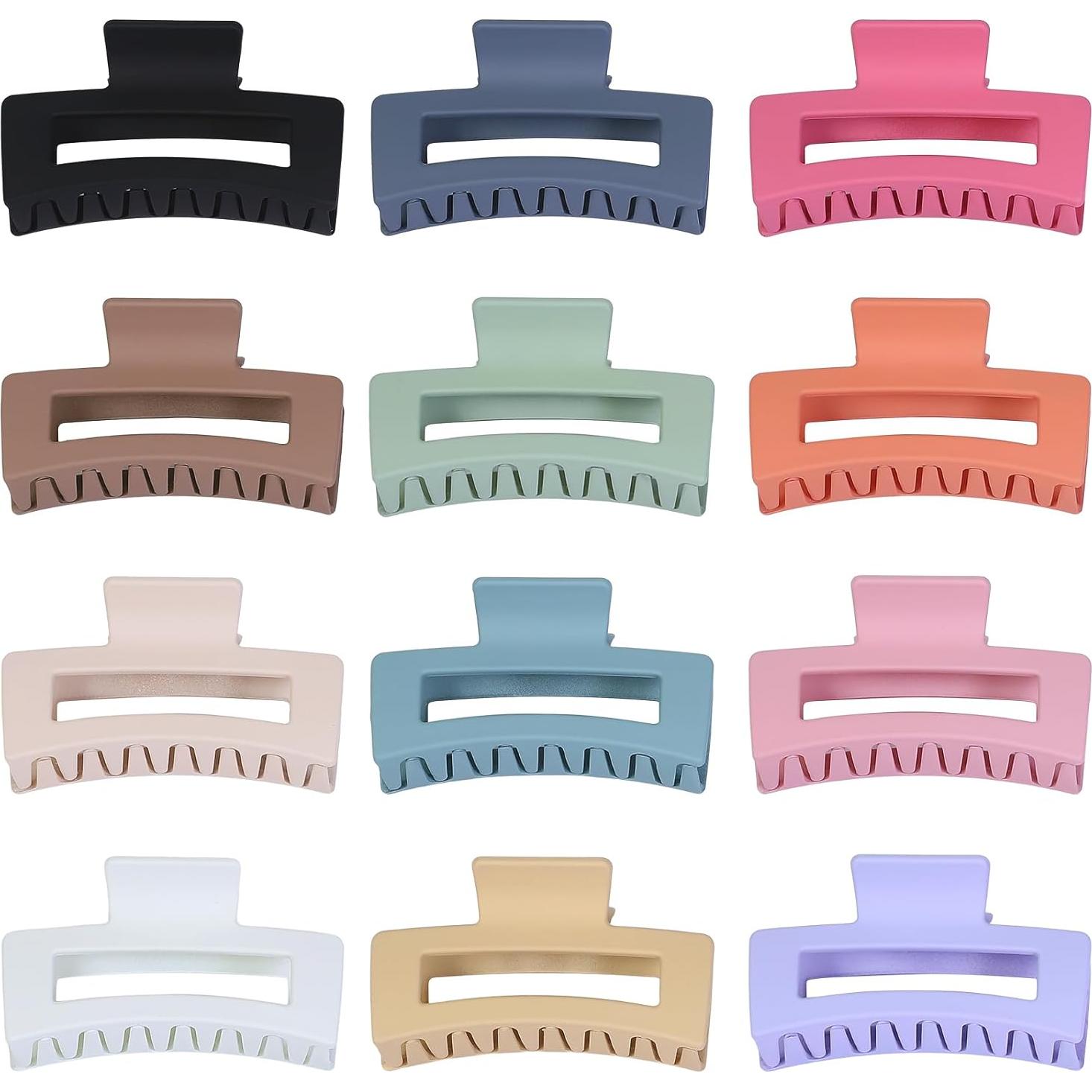 12 Clips para el Cabello Medianos Sisiaipu - Coloridos 8.9 cm