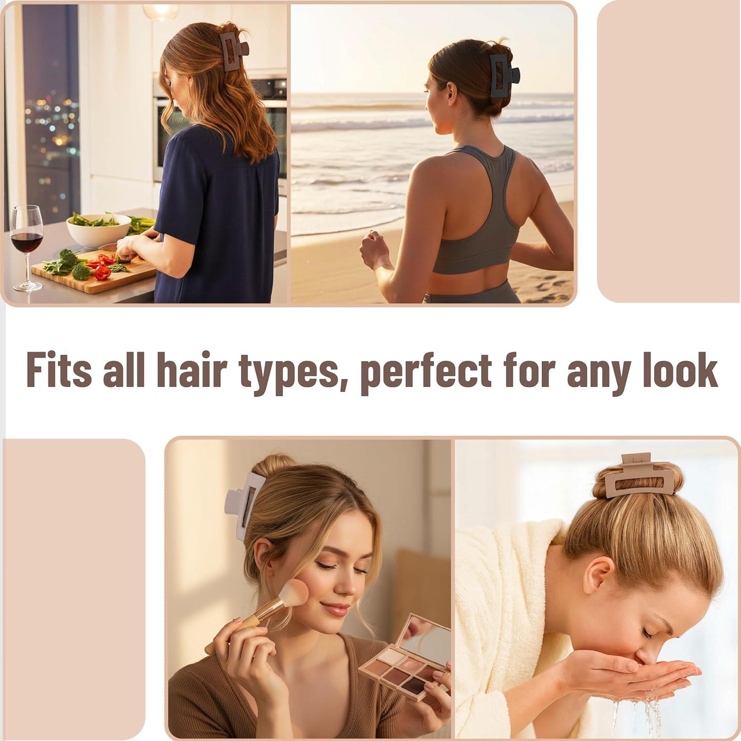 Clips de Cabello Grandes Ms. Pen - Paquete de 8, 10.9 cm