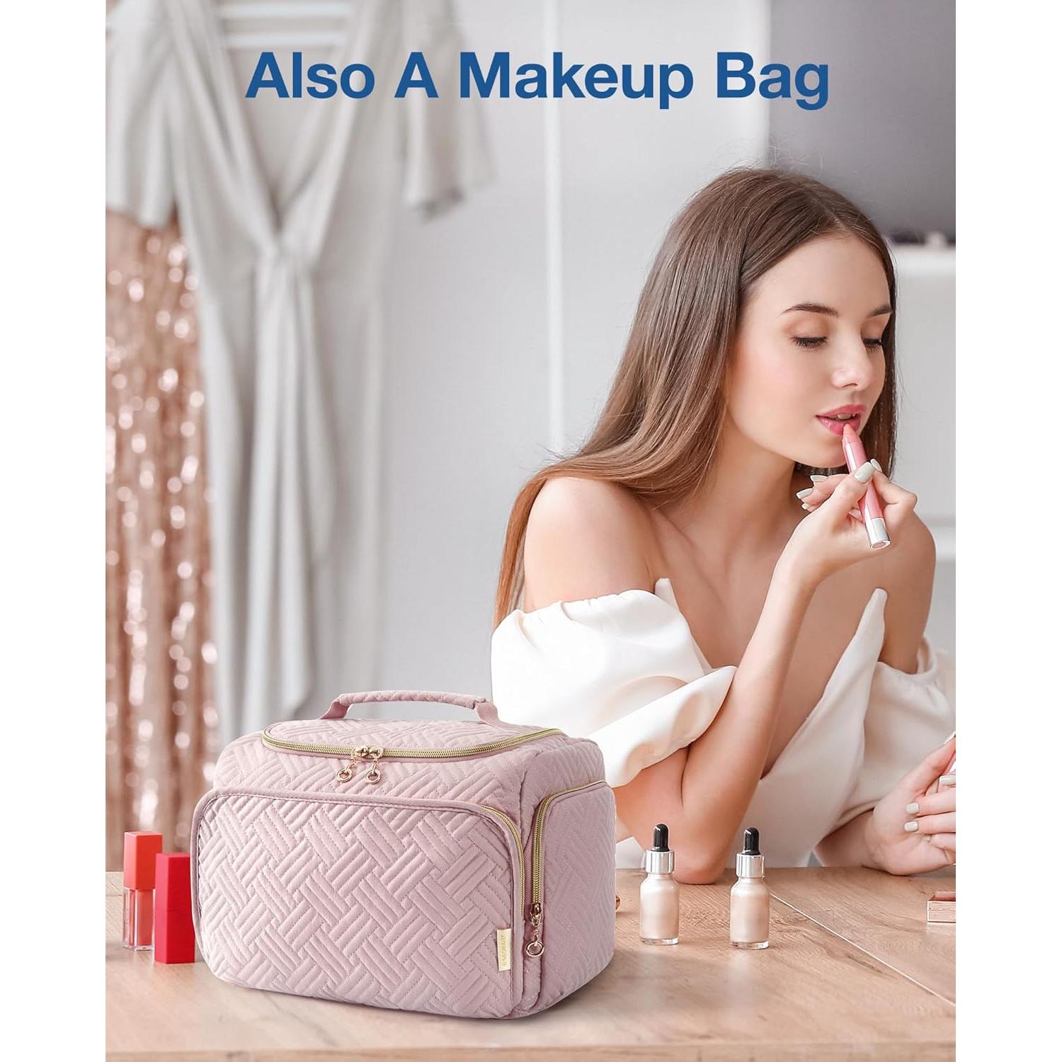 Bolsa de Aseo de Viaje BAGSMART para Mujeres - Grande Rosa