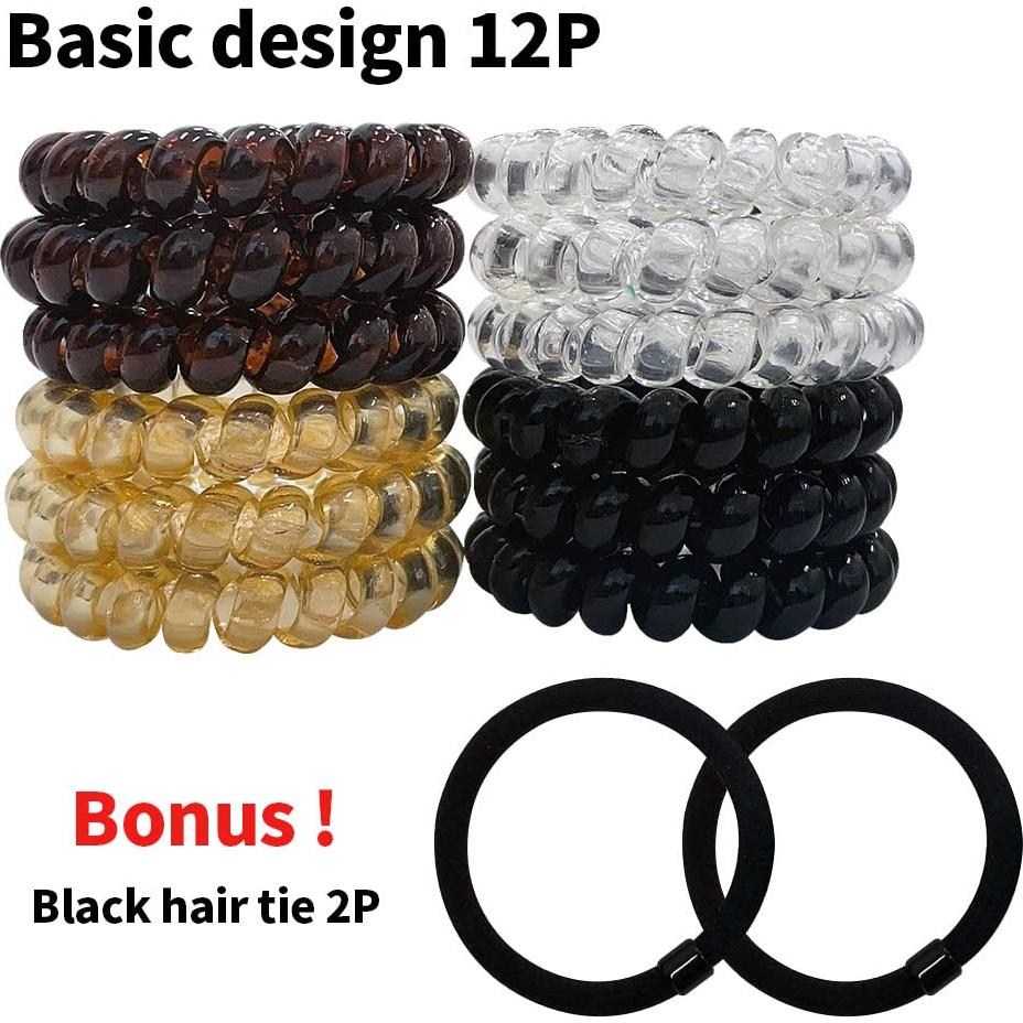 Espirales de Cabello BelleJiu - Set 12P - Lazos Elásticos Sin Marcas