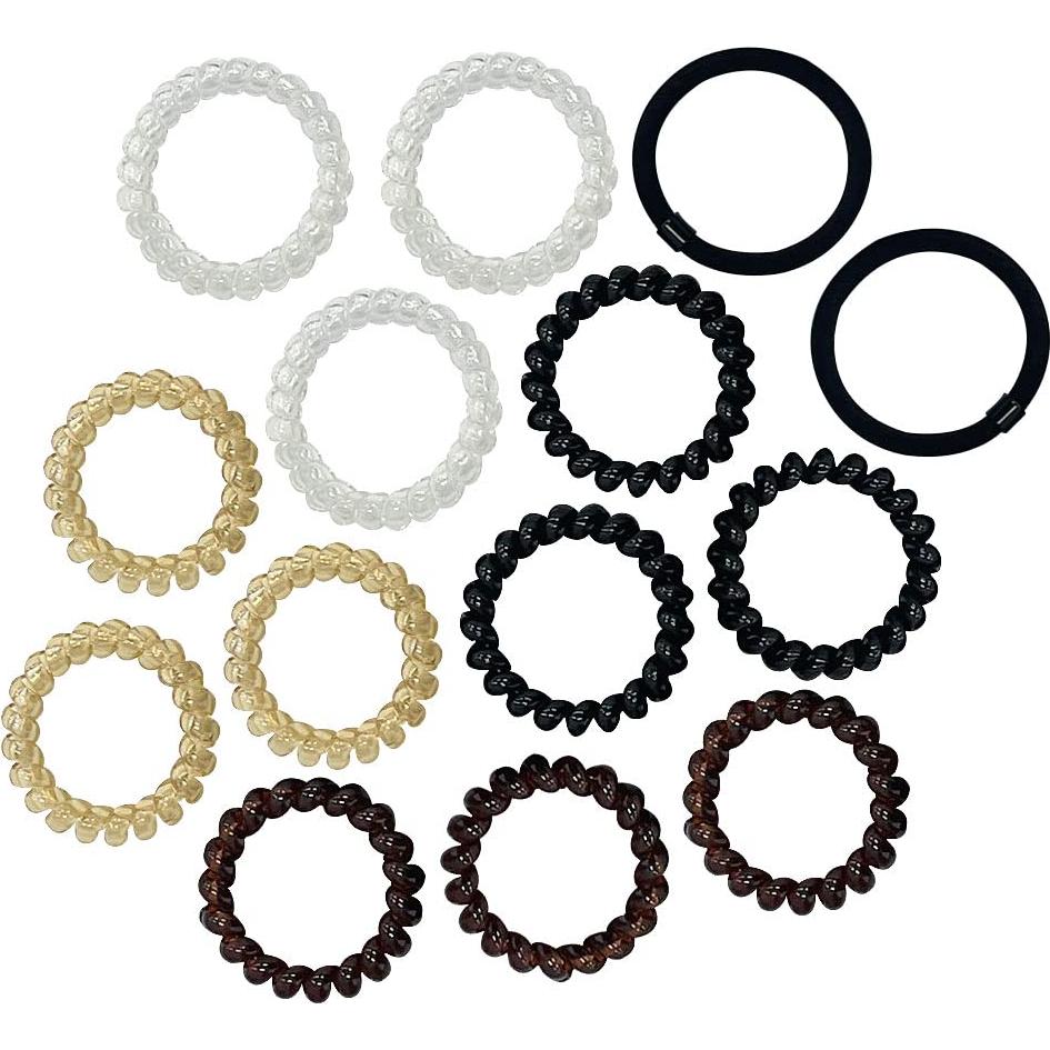 Espirales de Cabello BelleJiu - Set 12P - Lazos Elásticos Sin Marcas