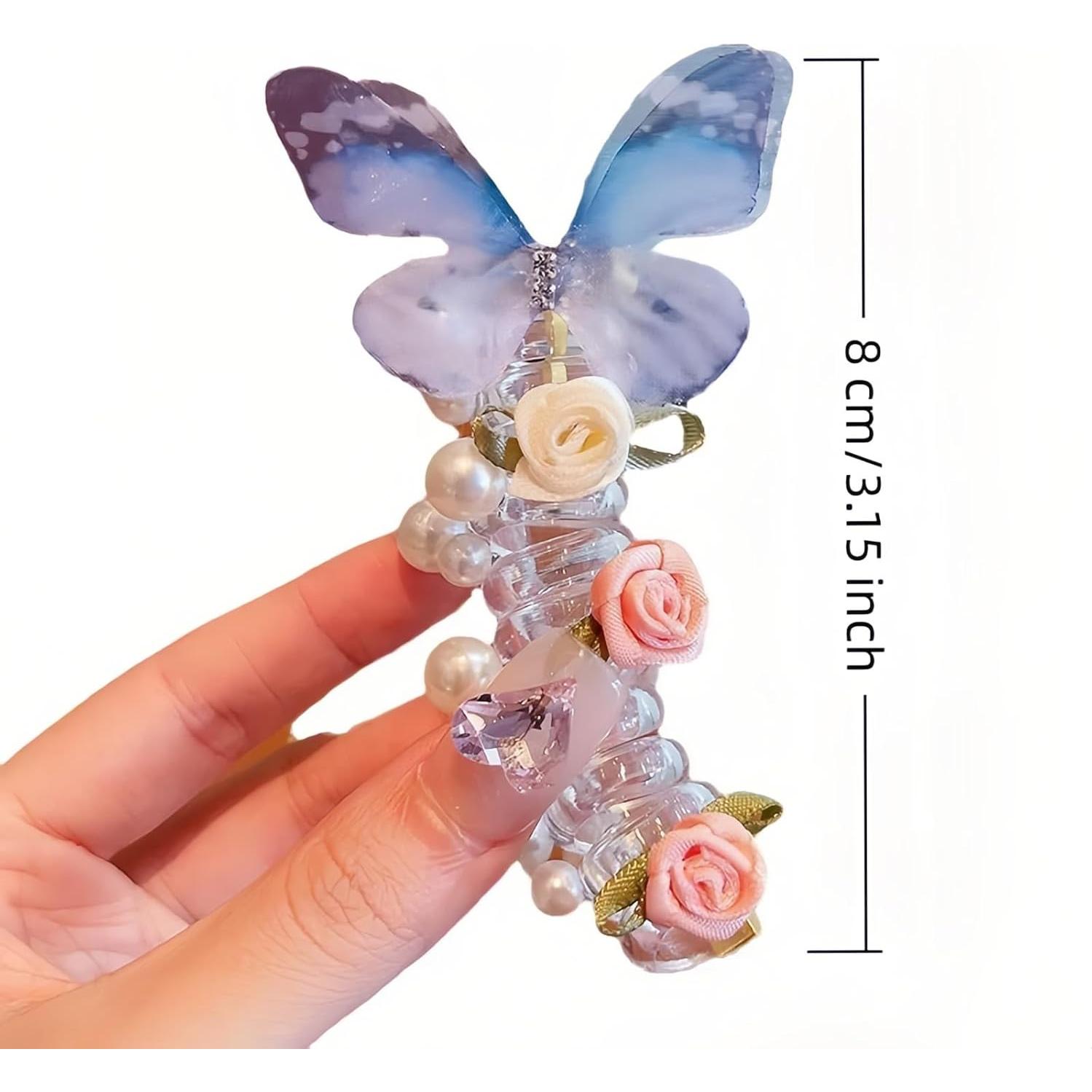 Adjustable Spiral Hair Ties with Pearl Embellishments - Anti-Slip Phone Wire Hairbands for Thick Hair, Workouts, Parties, Gifts for Her (3-Pack)